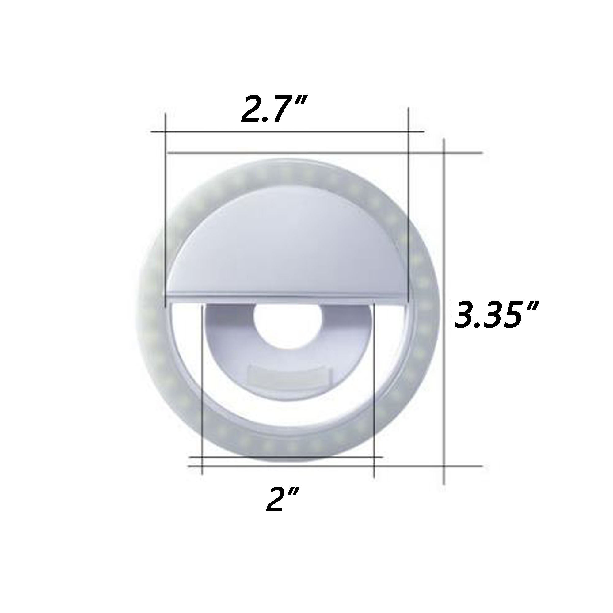 Selfie Round Led Ring Fill Light Recharging W/ Clip 2