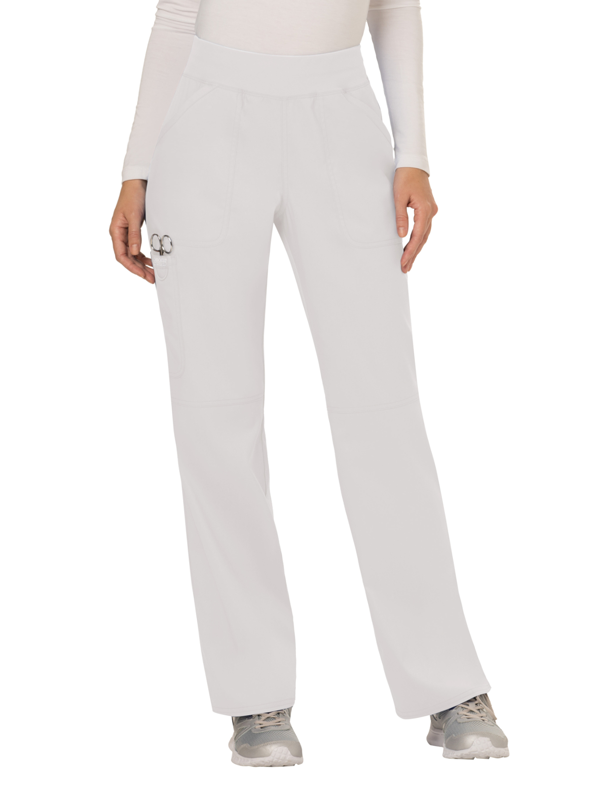 Cherokee - Workwear Revolution - Women's 4-Pocket Mid Rise Straight Leg Pull-on Pant 34