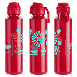 Switchback 27 oz RPET Bottle with Snap-Top Lid & Carabiner 3