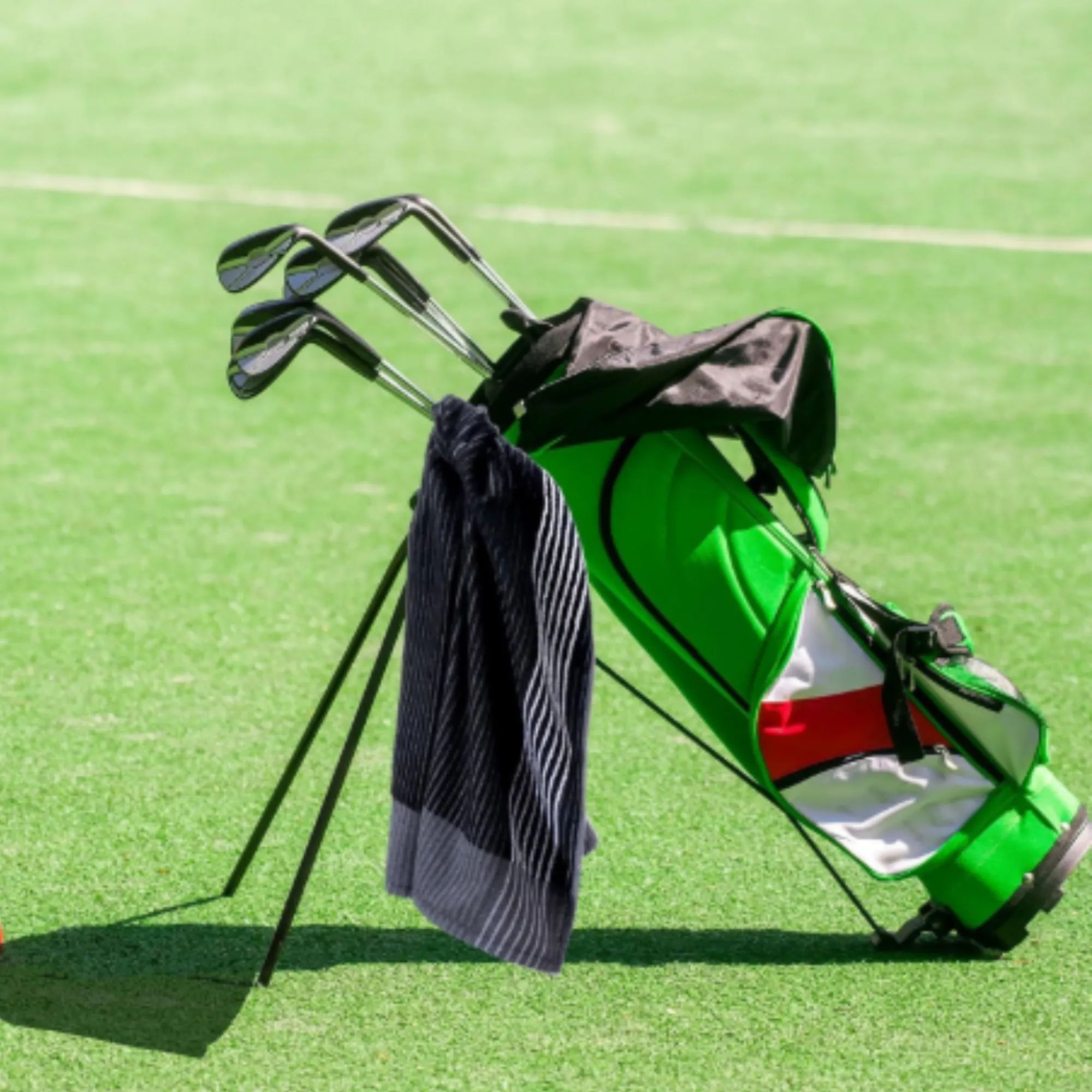 Soft Cotton Striped Custom Embroidery Golf Towels 3