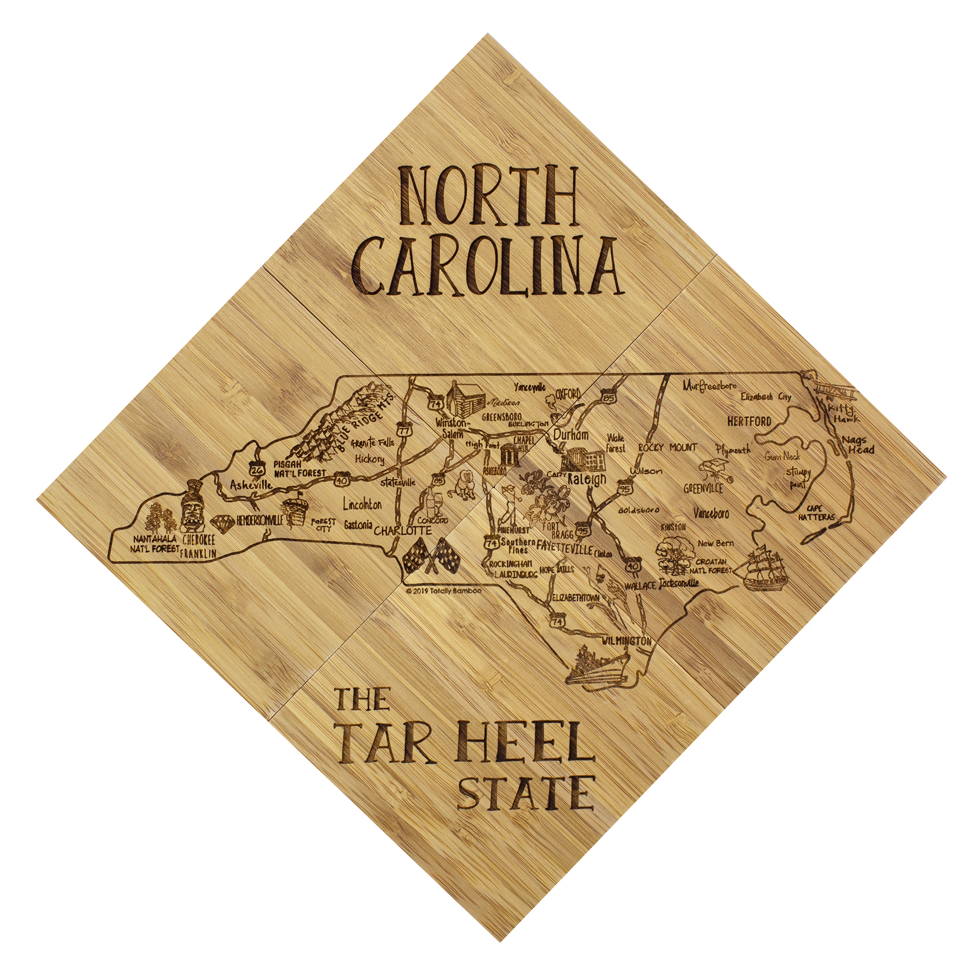 North Carolina Puzzle Coaster Set 4