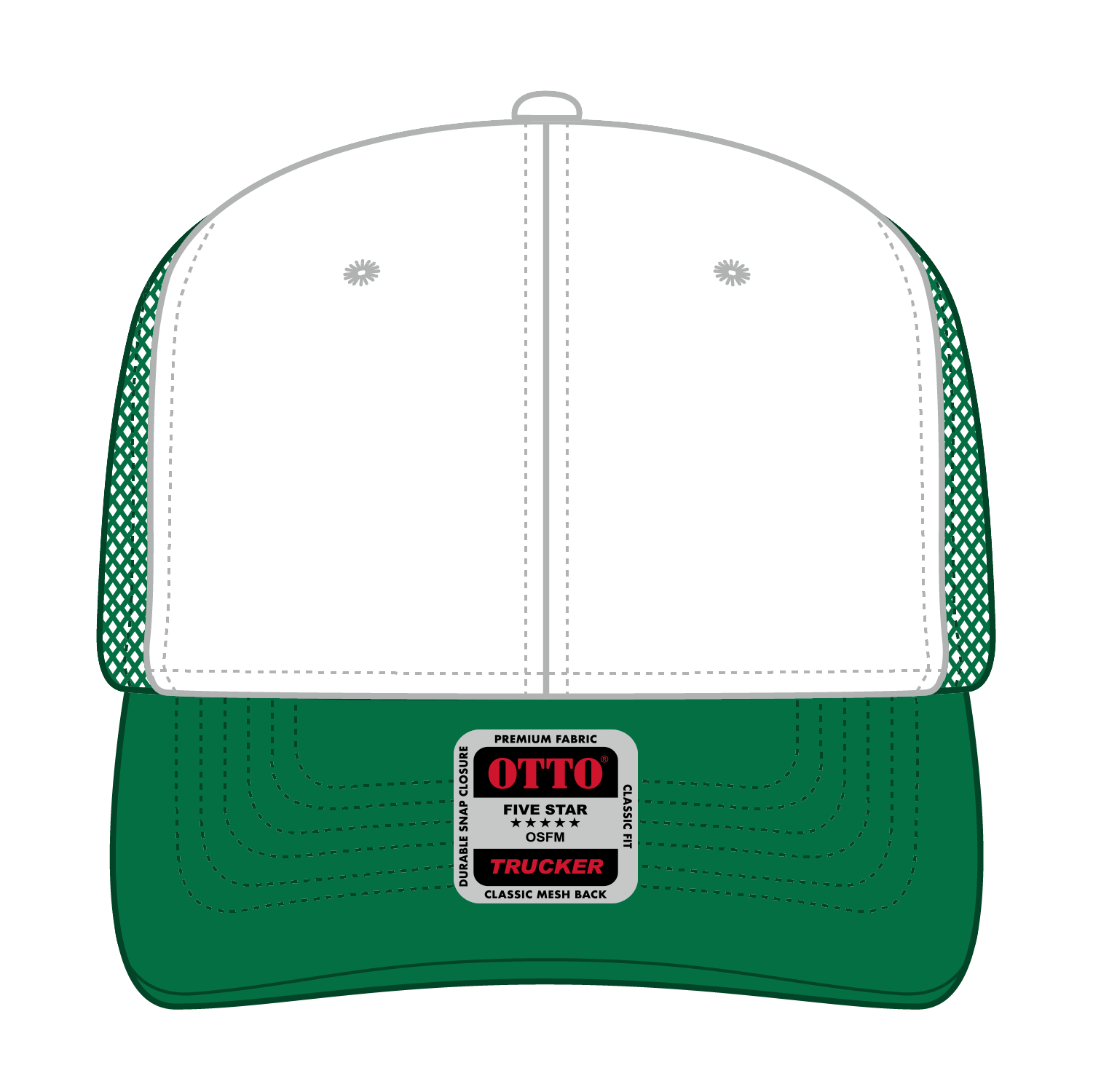 OTTO CAP® 6 Panel Mid Profile Mesh Back Trucker Hat 36