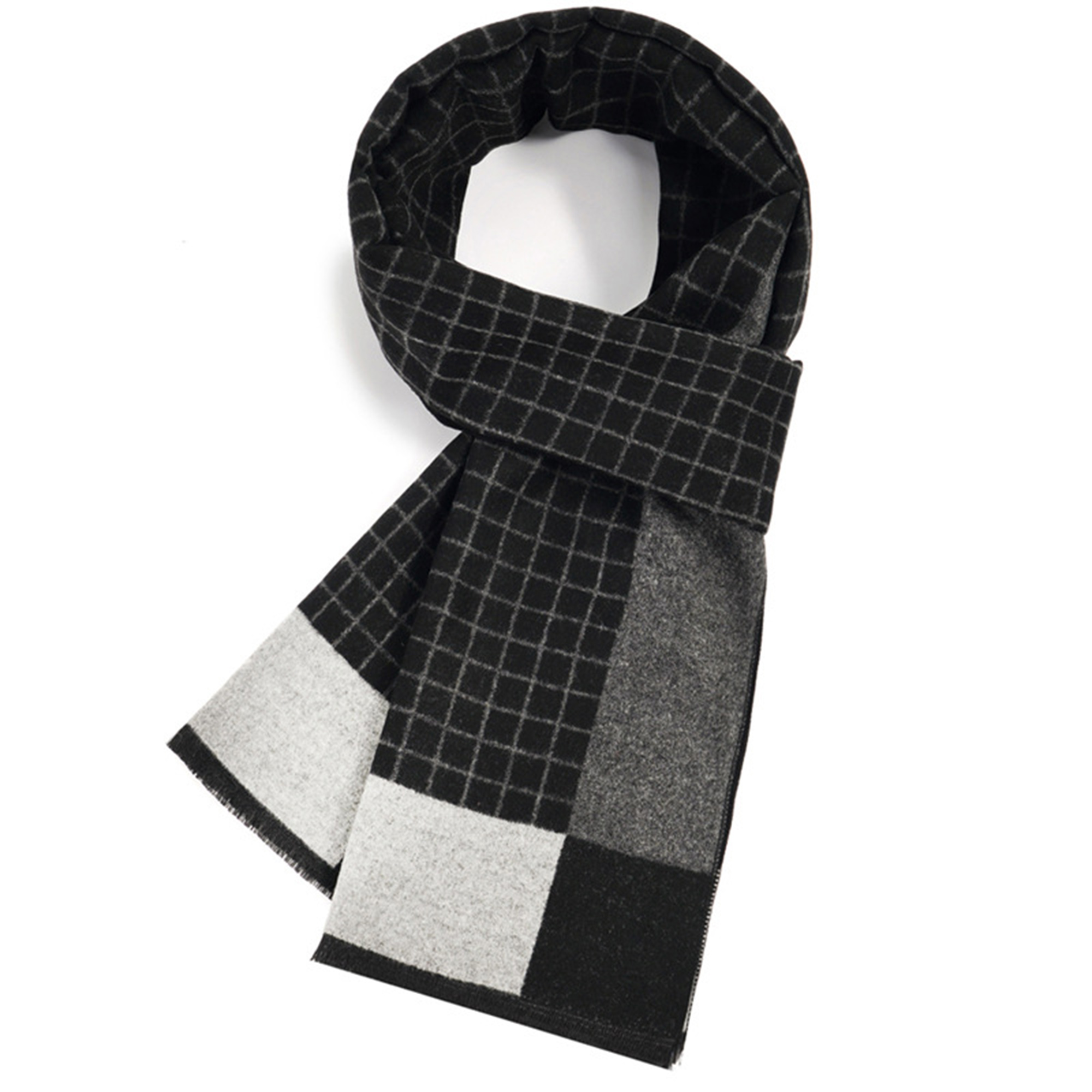 Winter Plaid Faux Cashmere Scarf Shawl 12
