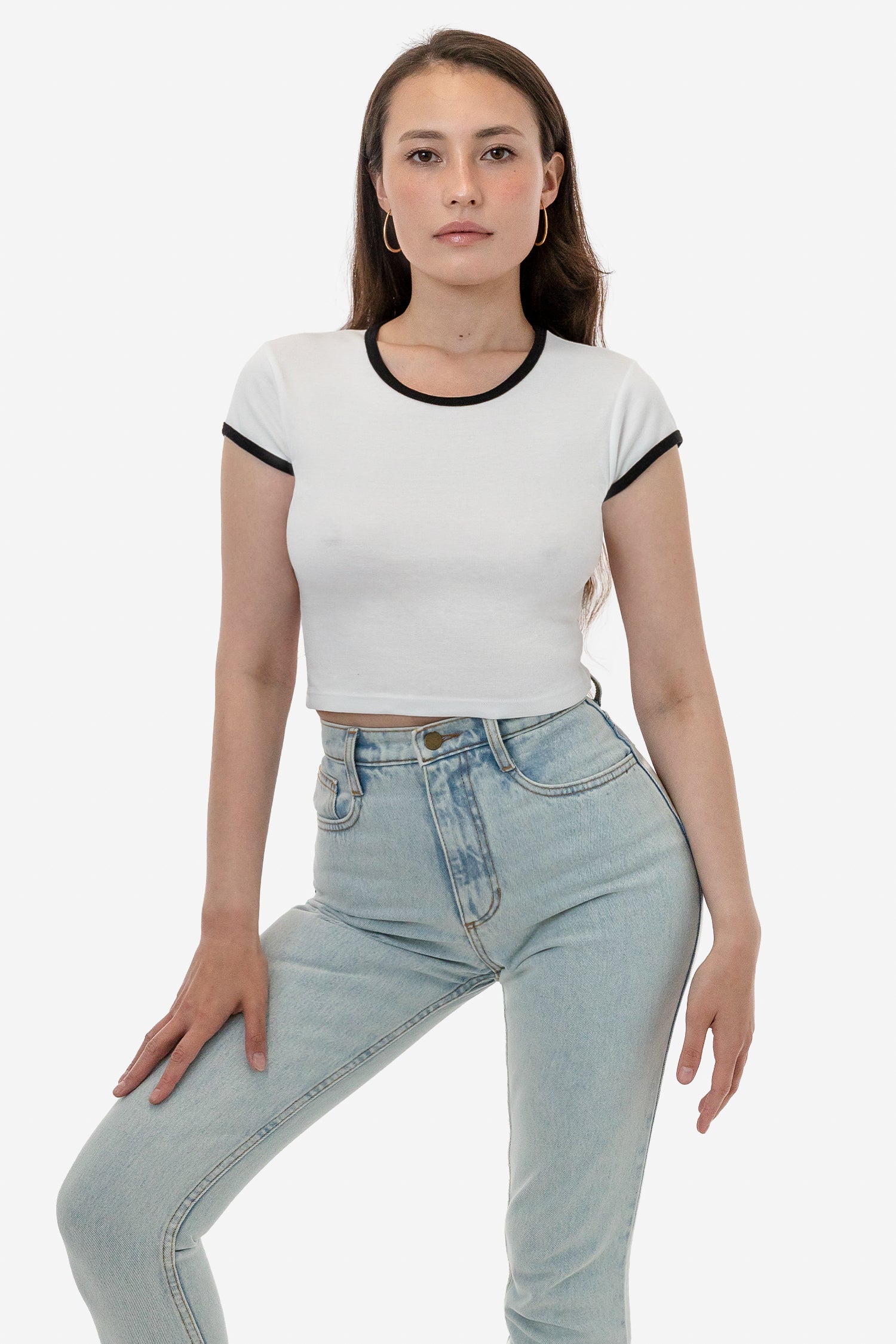BABY RIB CAP SLEEVE CROP TOP 6