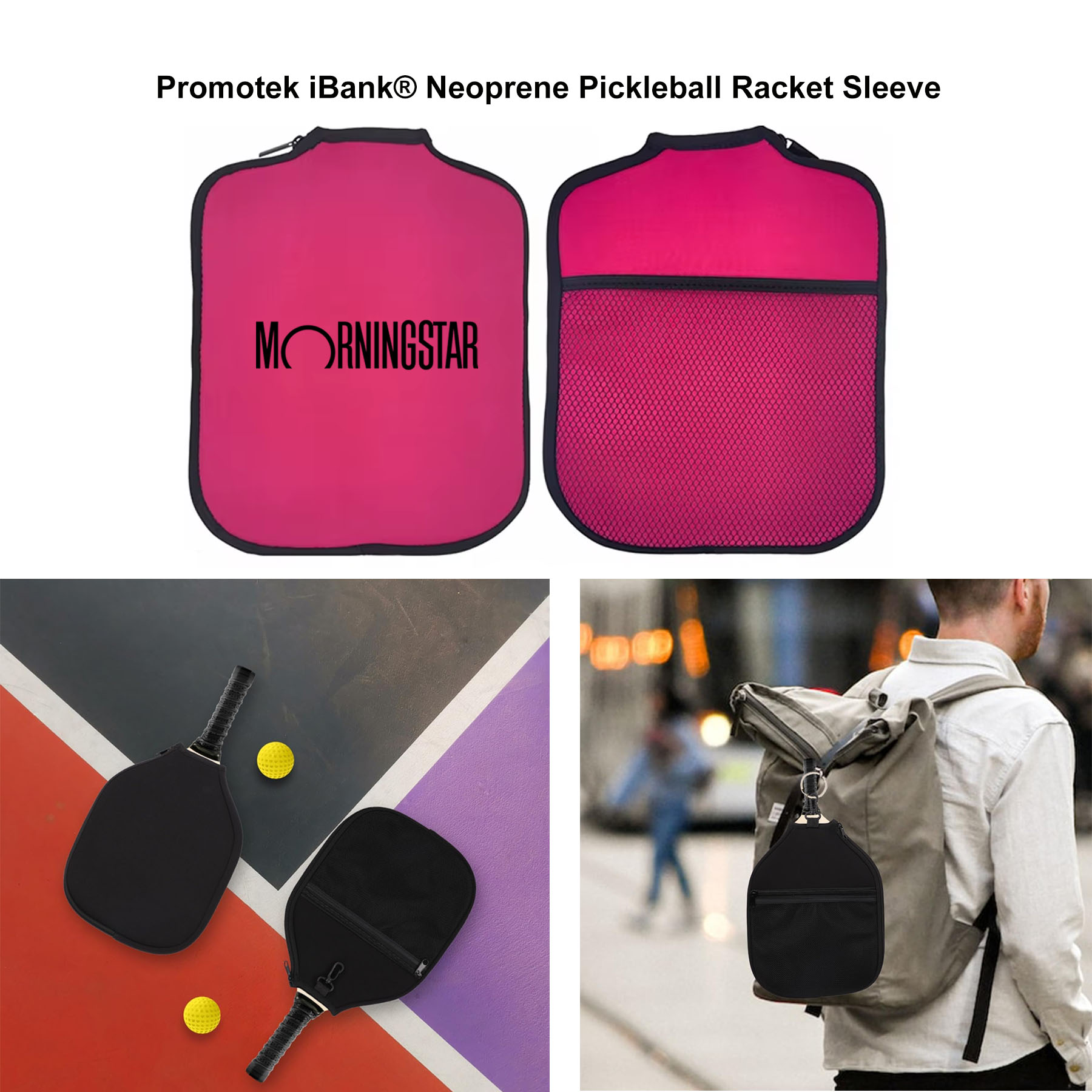 iBank ® Neoprene Case for Pickleball Paddle Racket 2