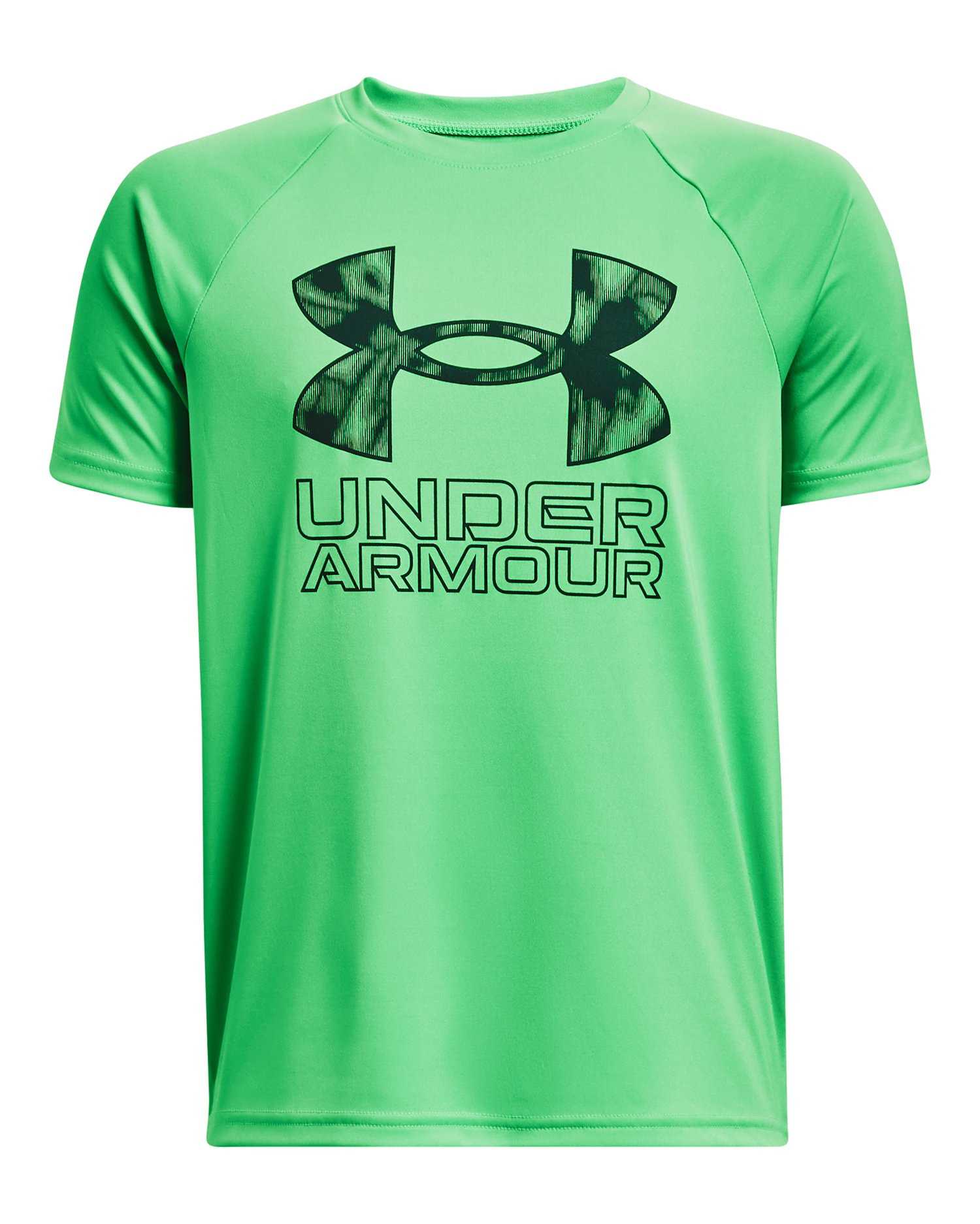 UA Tech Hybrid Print Fill Boys' Short Sleeve 20