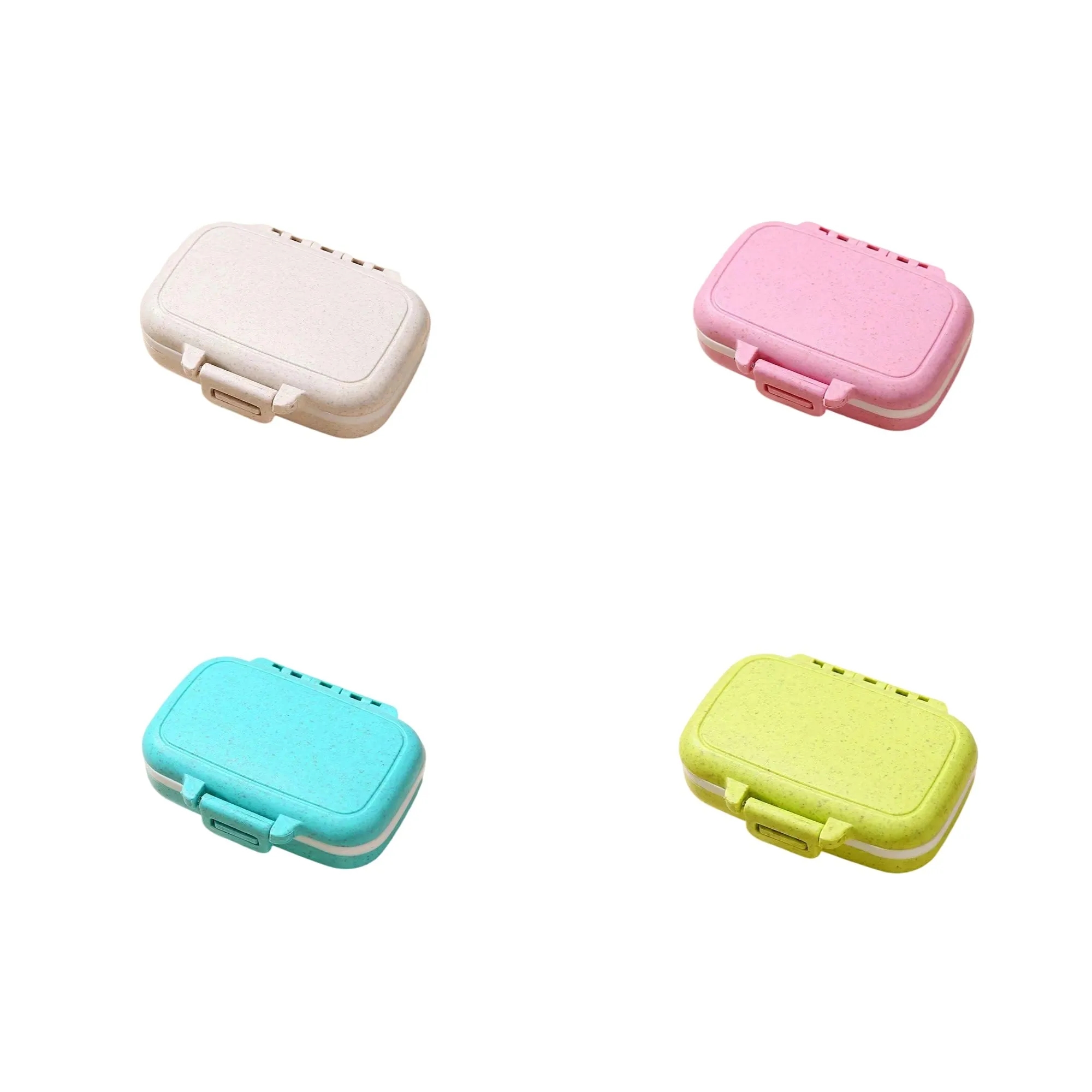 Wheat Straw Portable Mini Compartment Storage Pill Box 3