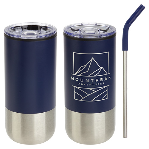 Oxford 16 oz Stainless Steel/Polypropylene Tumbler with Straw 30