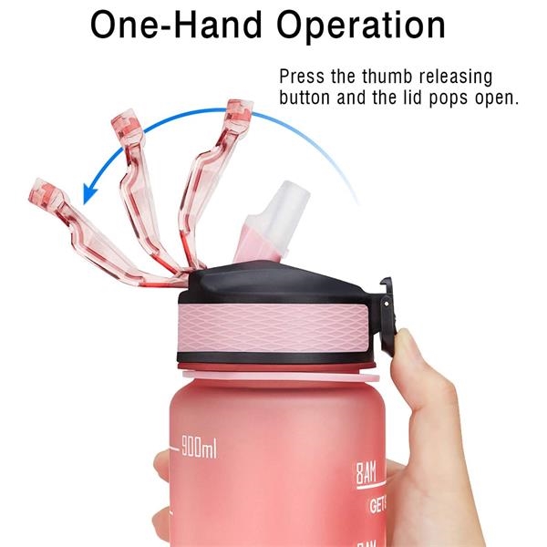 32oz Drinking Water Bottle With Time Marker And Straw 3