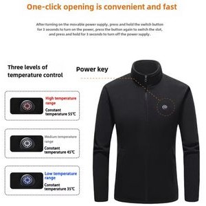 9 Areas Warming Heated Vest Electric USB Unisex Long Sleeve Coat 5