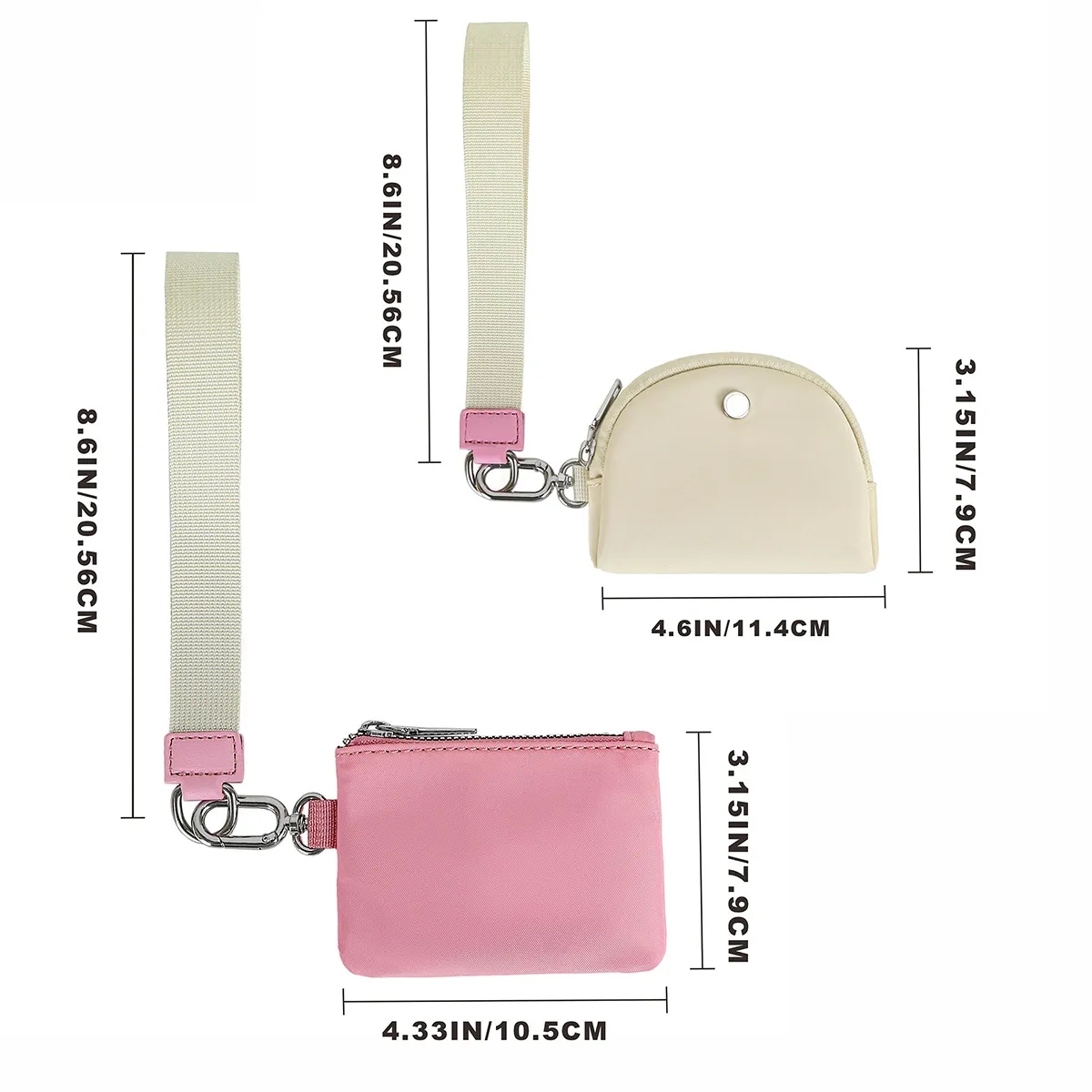 Women Mini Zip Around Wristlet Dual Pouch Wallets Coin Purse 1