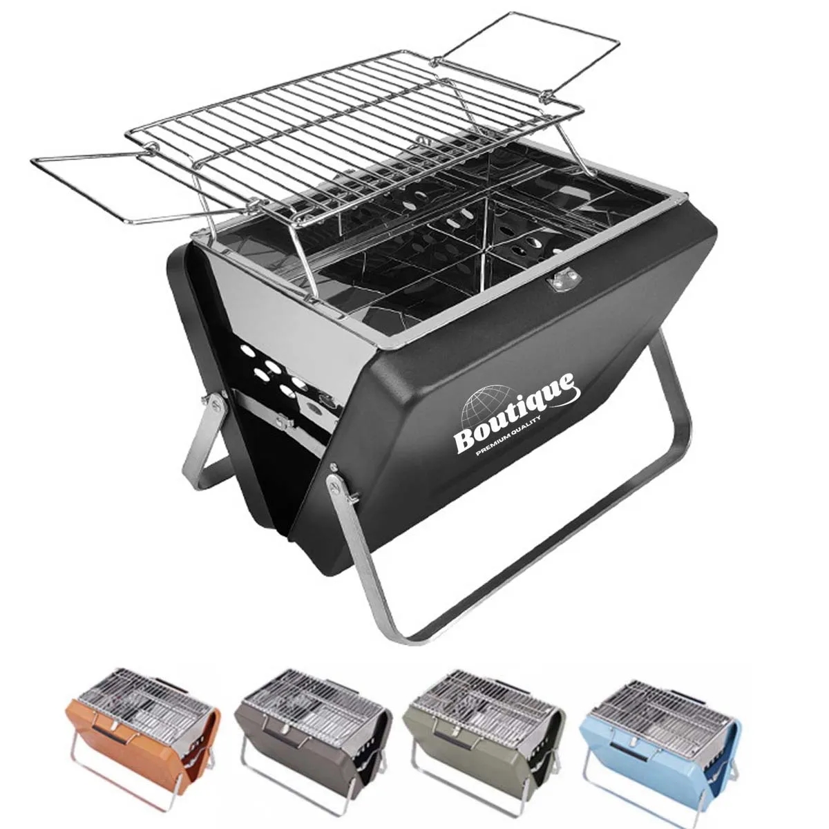 3-5 People Portable Compact Charcoal Folding Metal Grill 2