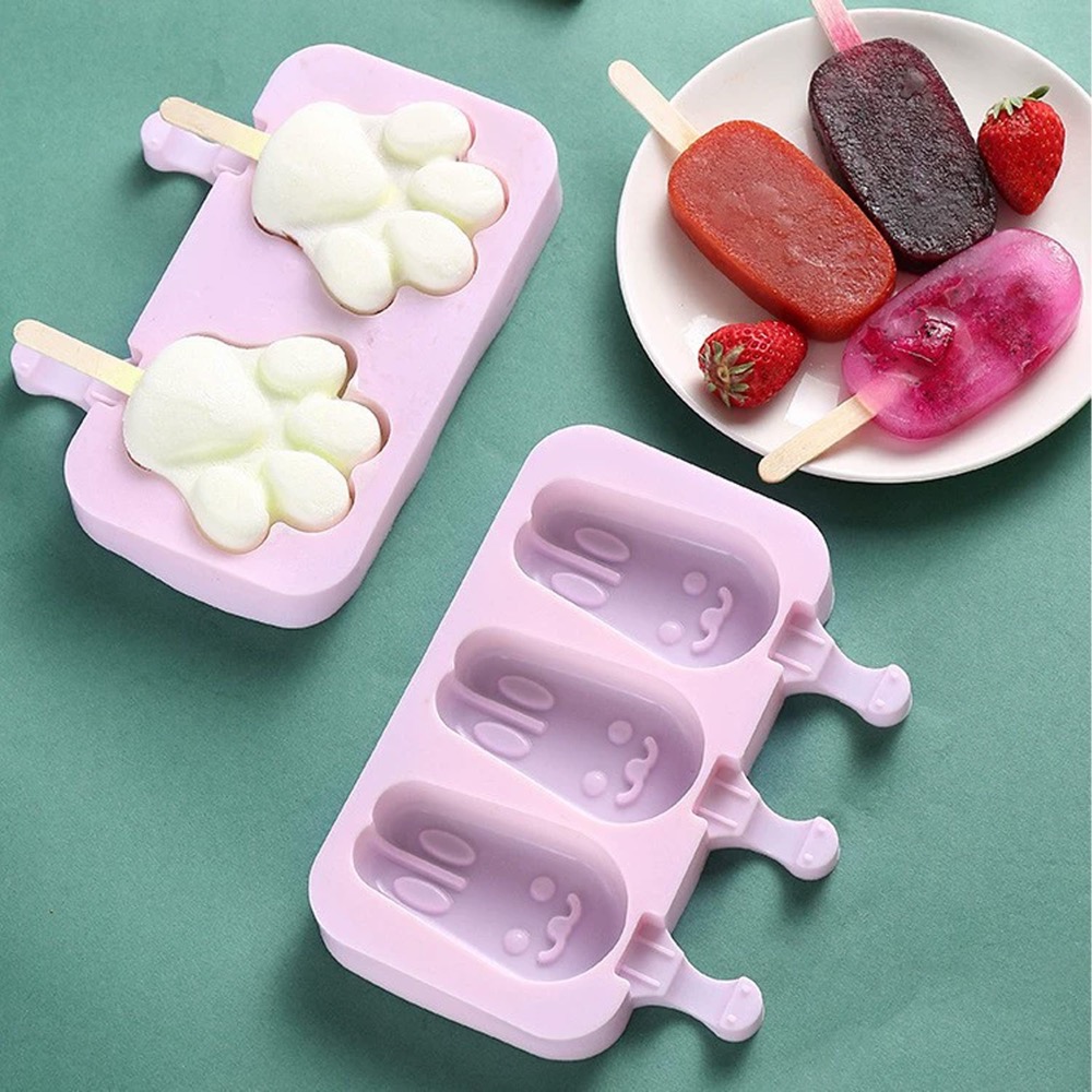 Cute Cartoon Popsicle Molds With Lid 4