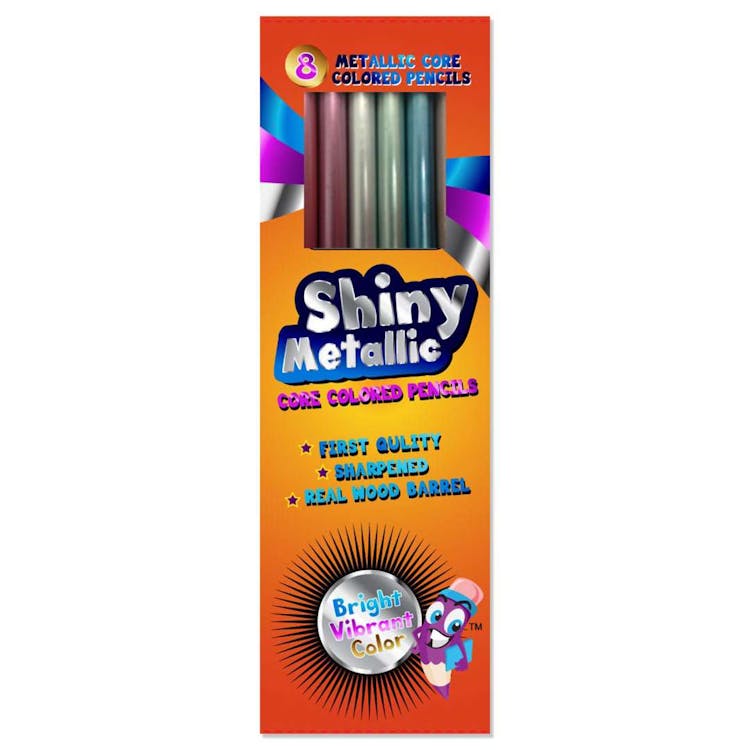 Shiny Metallic Pencils - 8 Pre-sharpened Colors 2