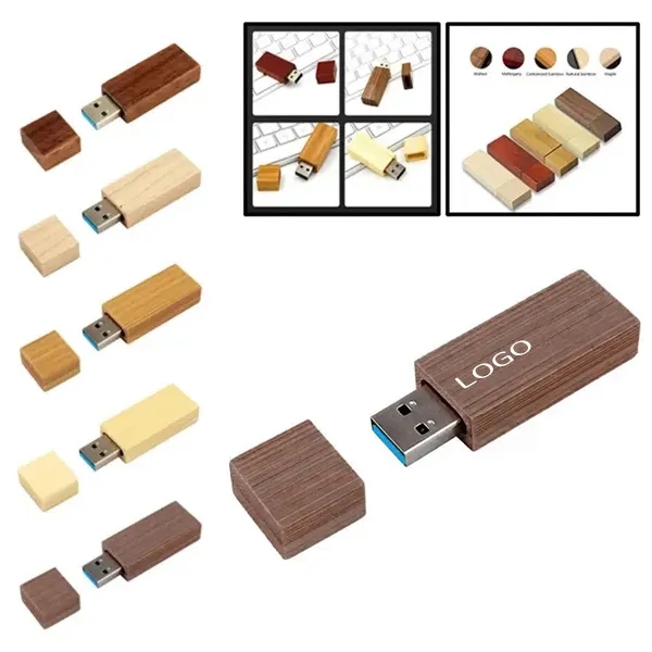 High-Speed Bamboo Wooden USB 3.0 Flash Drive 32GB Capacity 2