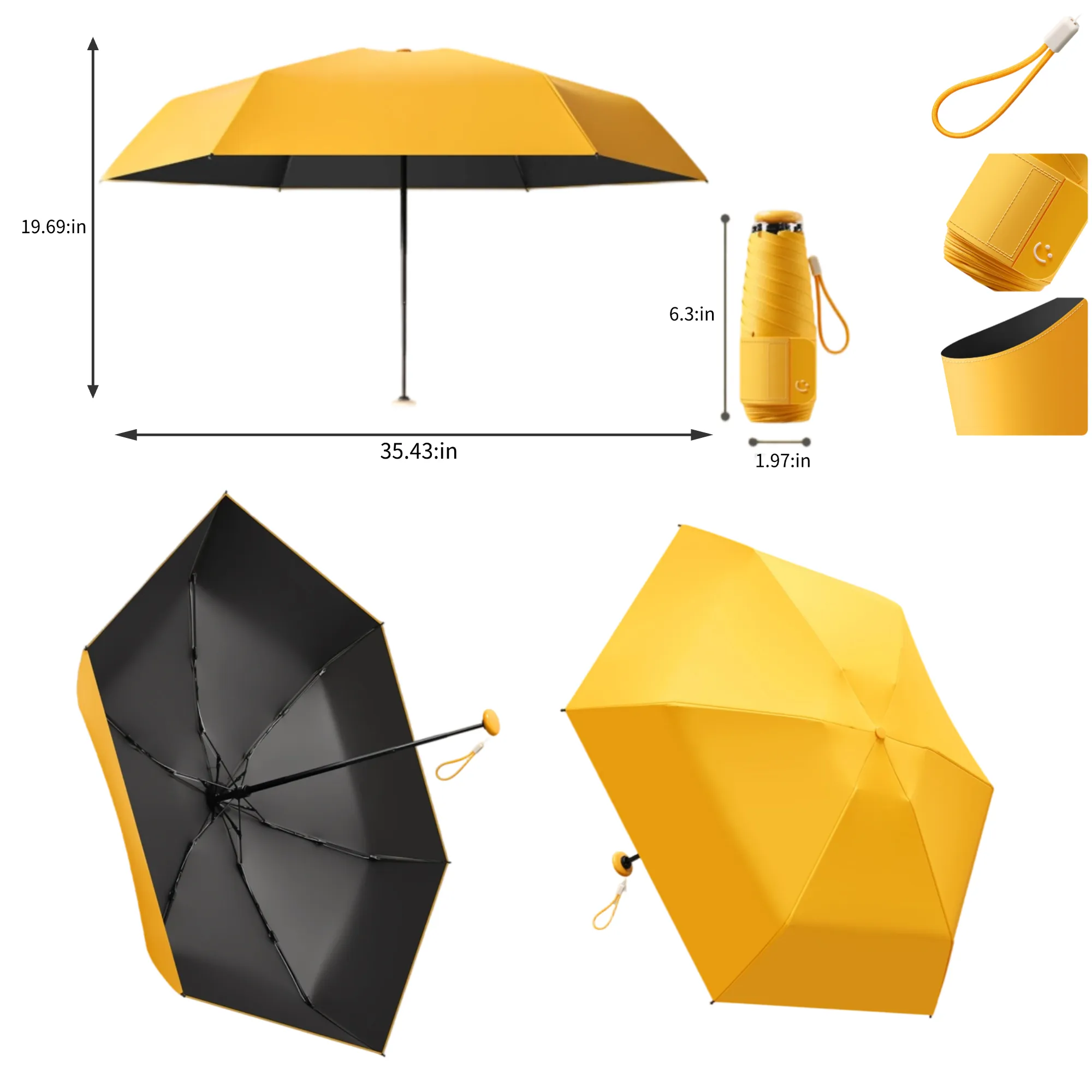 Mini Windproof Sun & Rain Pocket Umbrella With CaseProduct 2