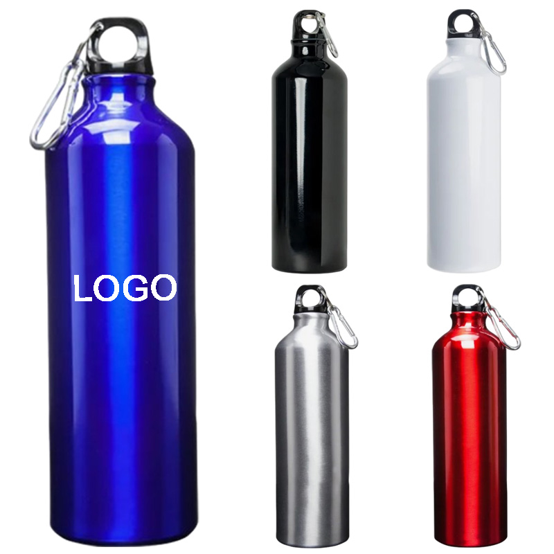 25 OZ Aluminum Water Bottles W/ Carabiner, custom water bottle with logo imprint 1