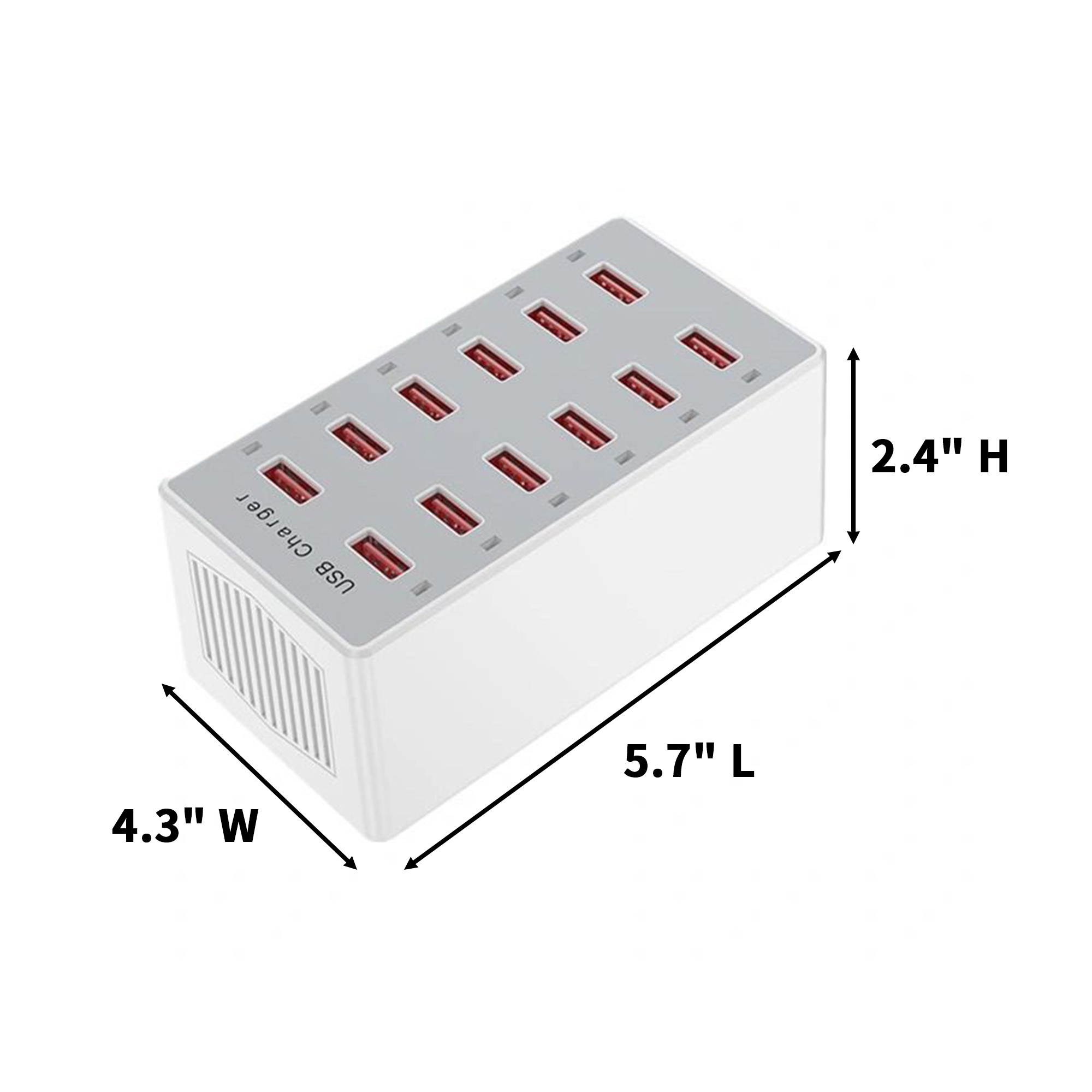 USB Ten Port Desktop Charging Station With Safeguard 3