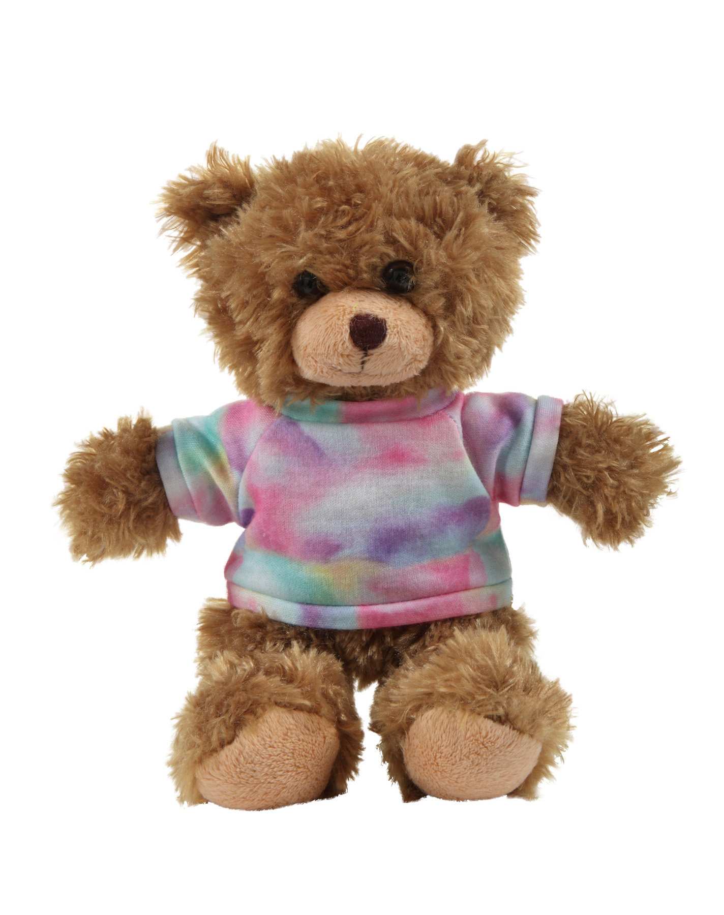 soft plush Mocha Curly Sitting Bear  with t-shirt 6