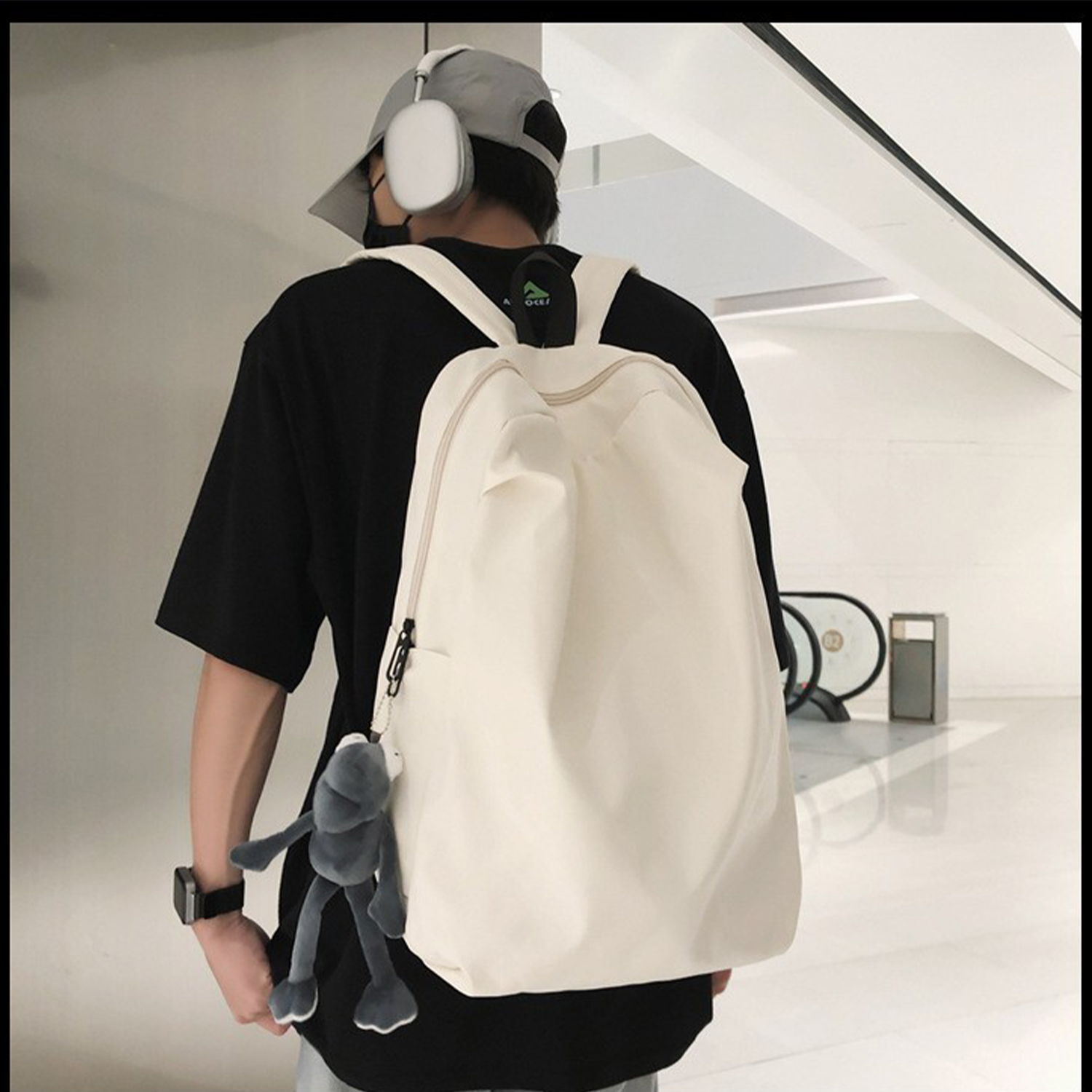 Solid Color Minimalist Large Capacity Backpack 7