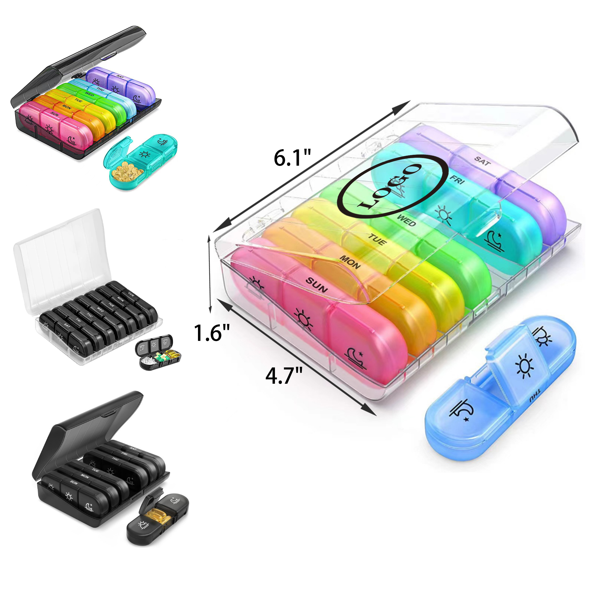 Durable 3 Cell Portable Weekly Medicine Box 4