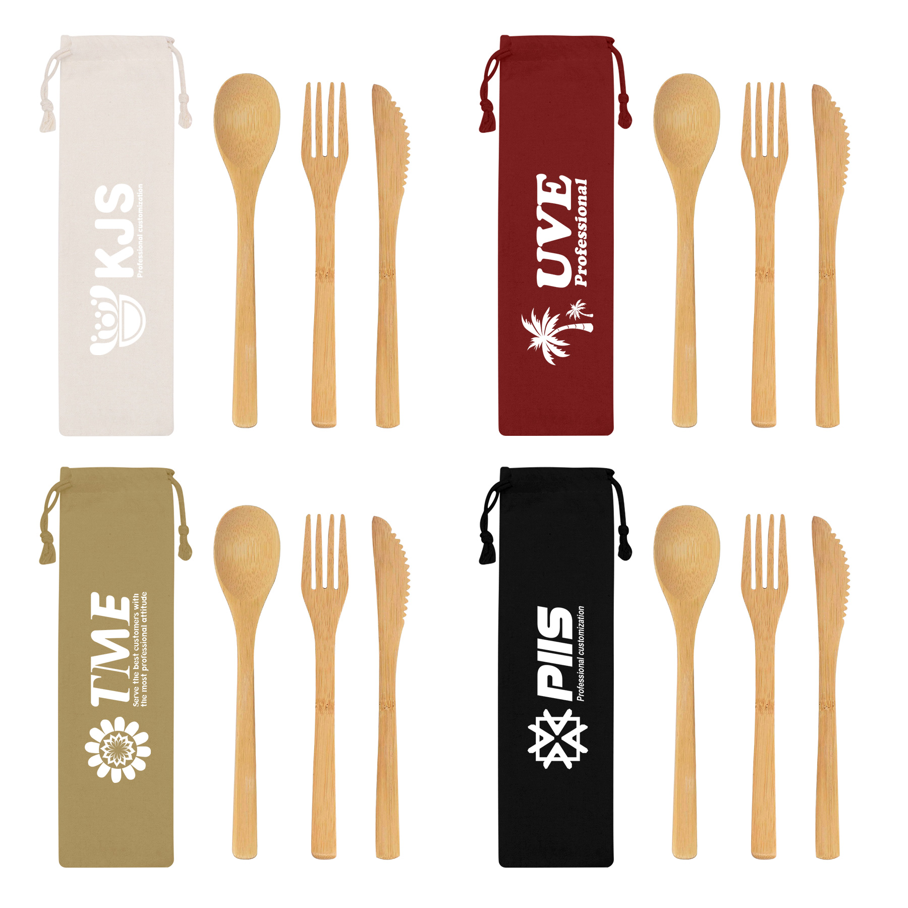 Reusable Bamboo Utensils Cutlery Set 2