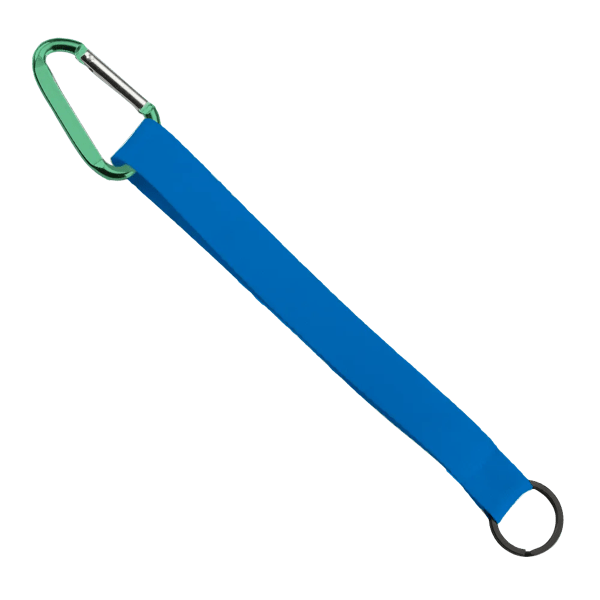 3/4" Sewn Polyester Keychain with Metal Split-Ring and Carabiner 174