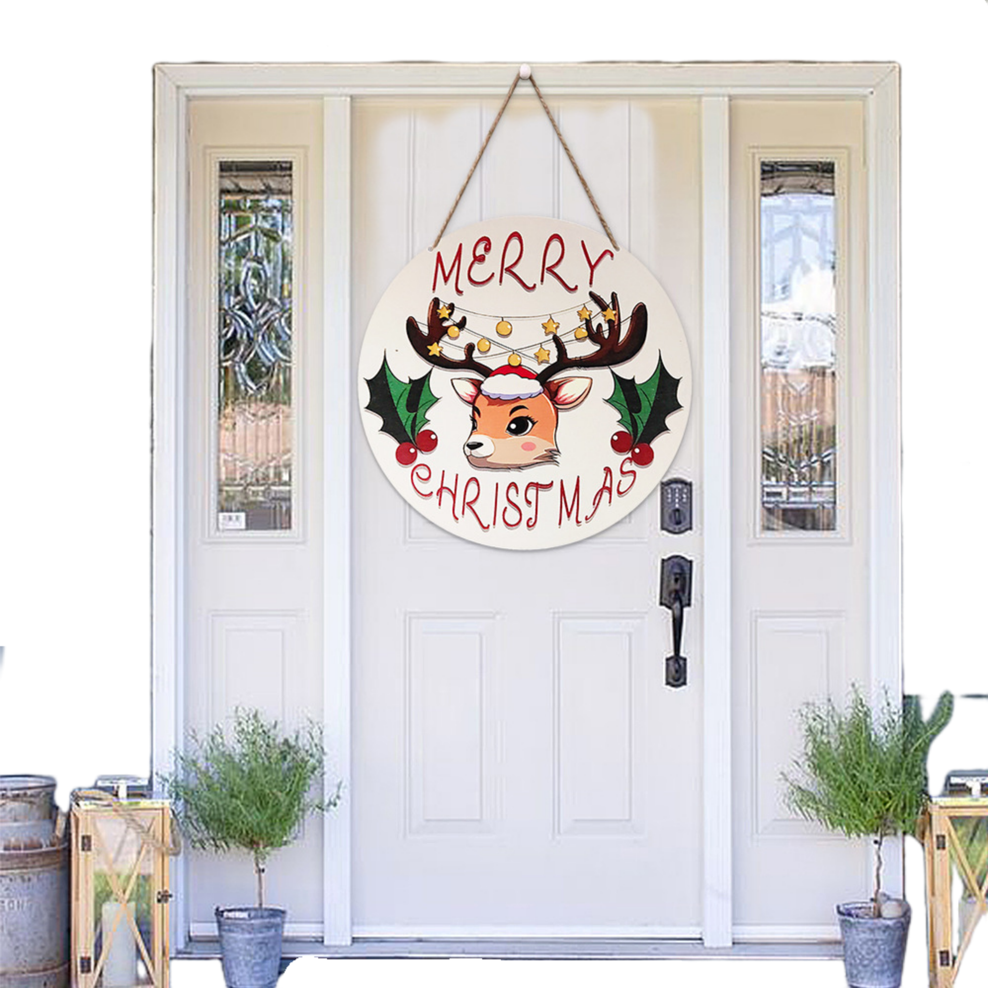 Wooden Christmas Door Sign Decoration 1
