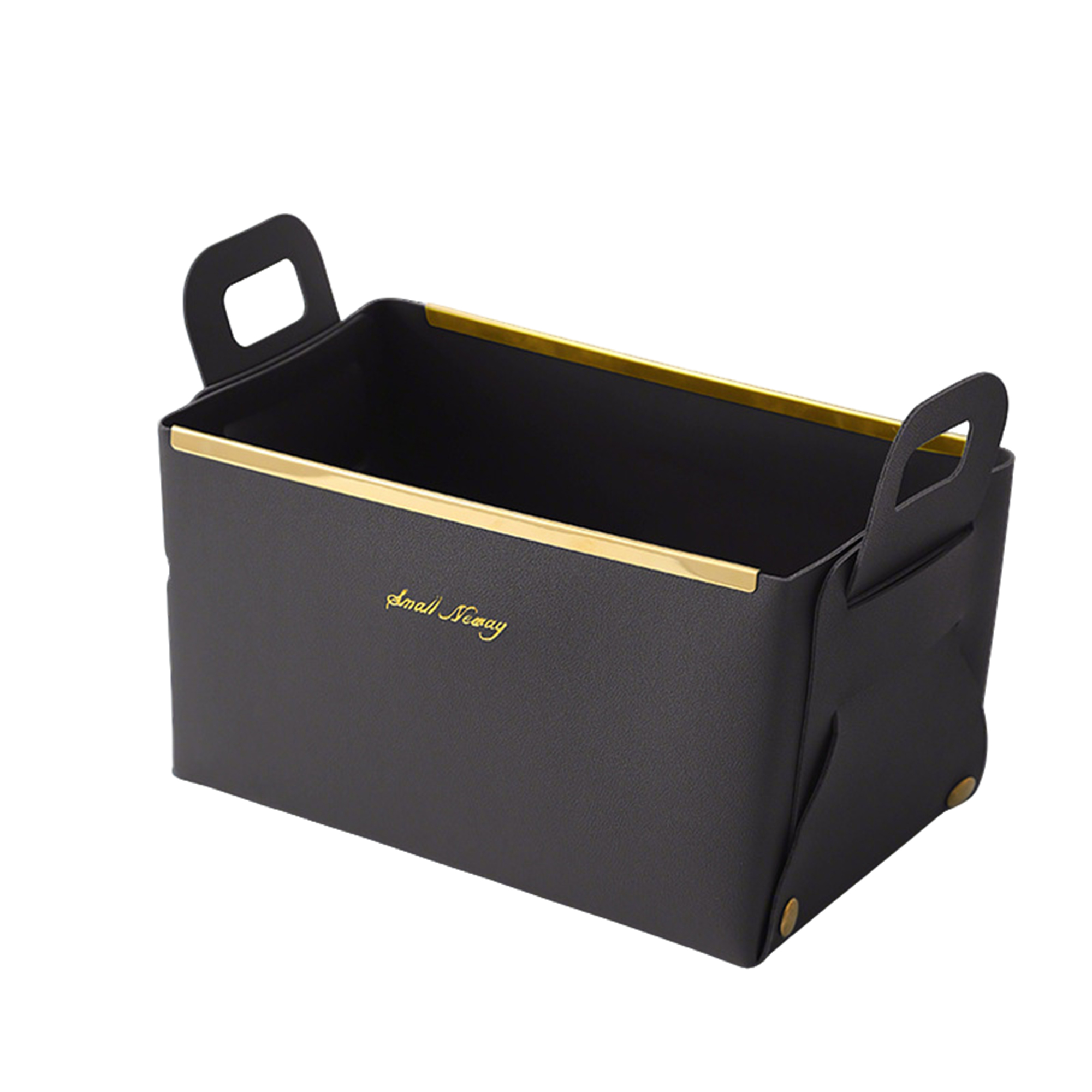 Pu Leather Collapsible Desktop Basket 9" x 5.6" x 5" 8