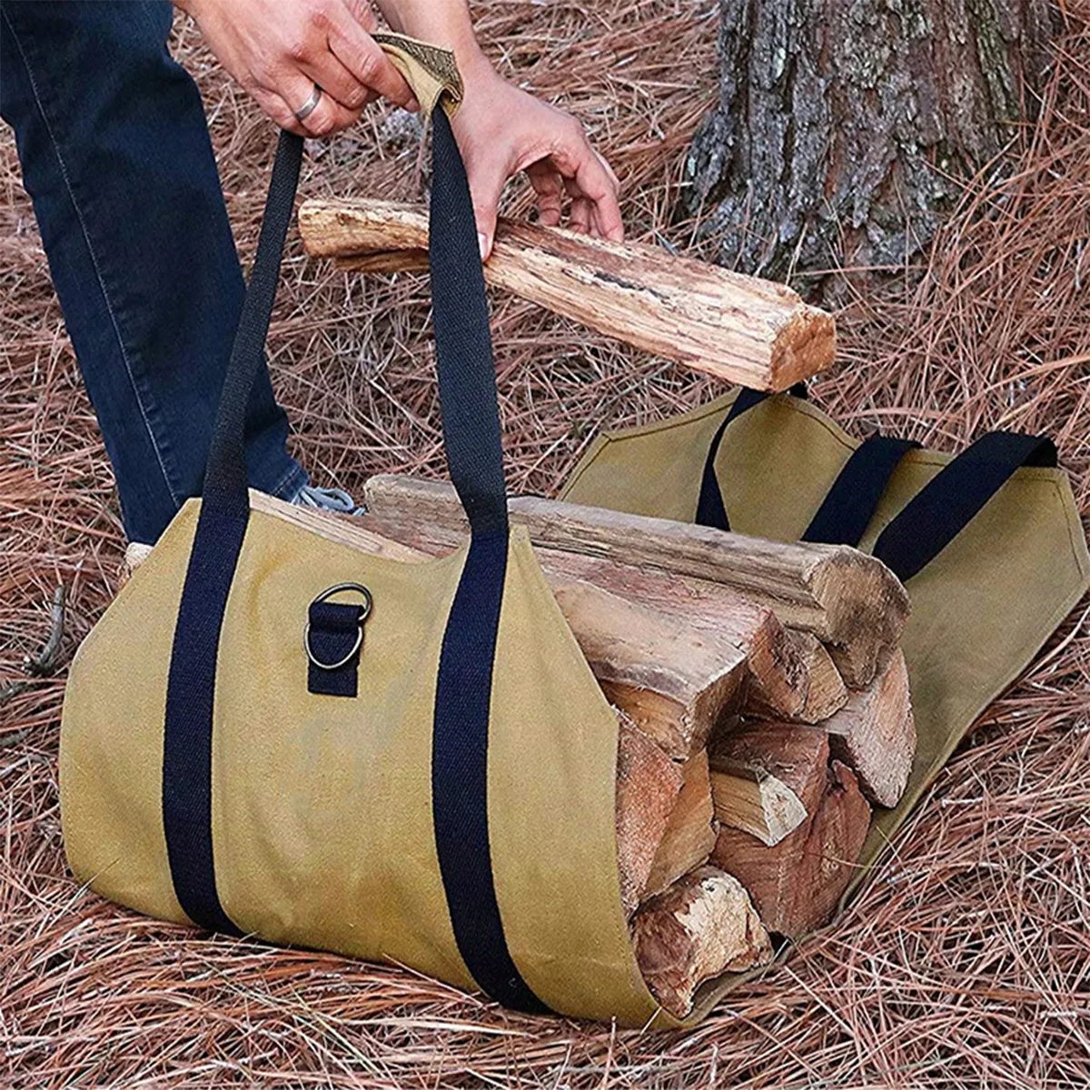 Portable Outdoor Wood Srorage Bag Waterproof Firewood Tote 6