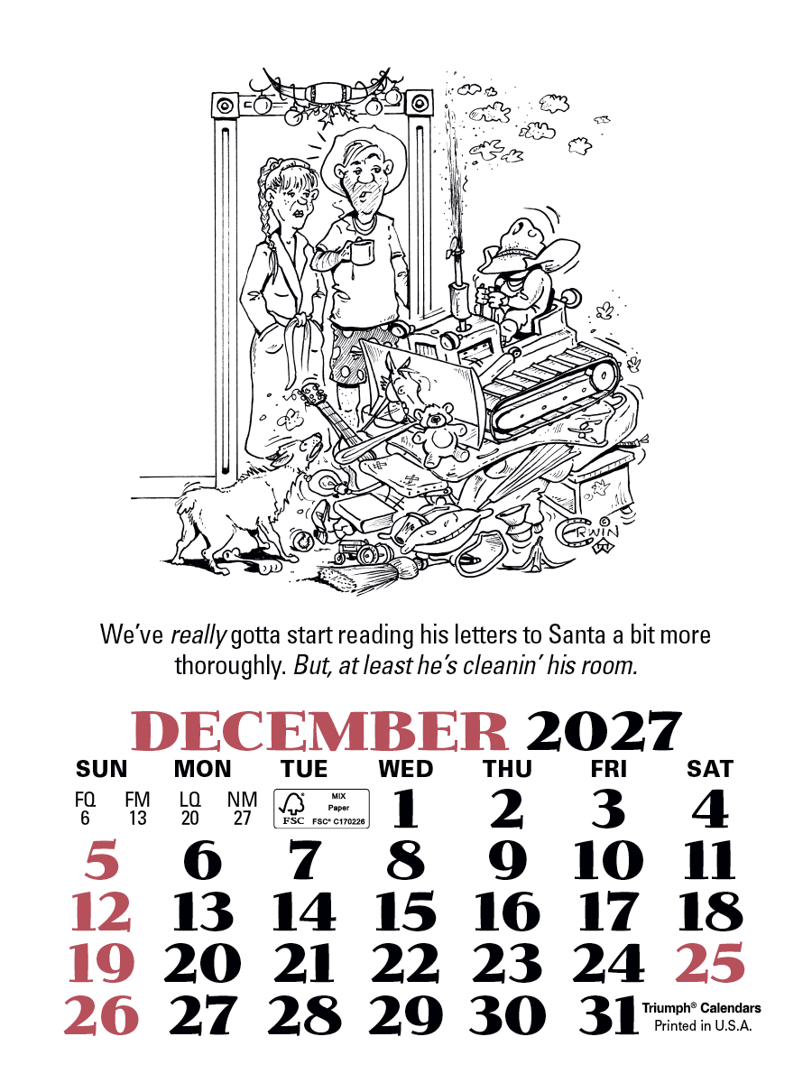 Triumph® Calendars Press-N-Stick Cowboy Calendar 1625