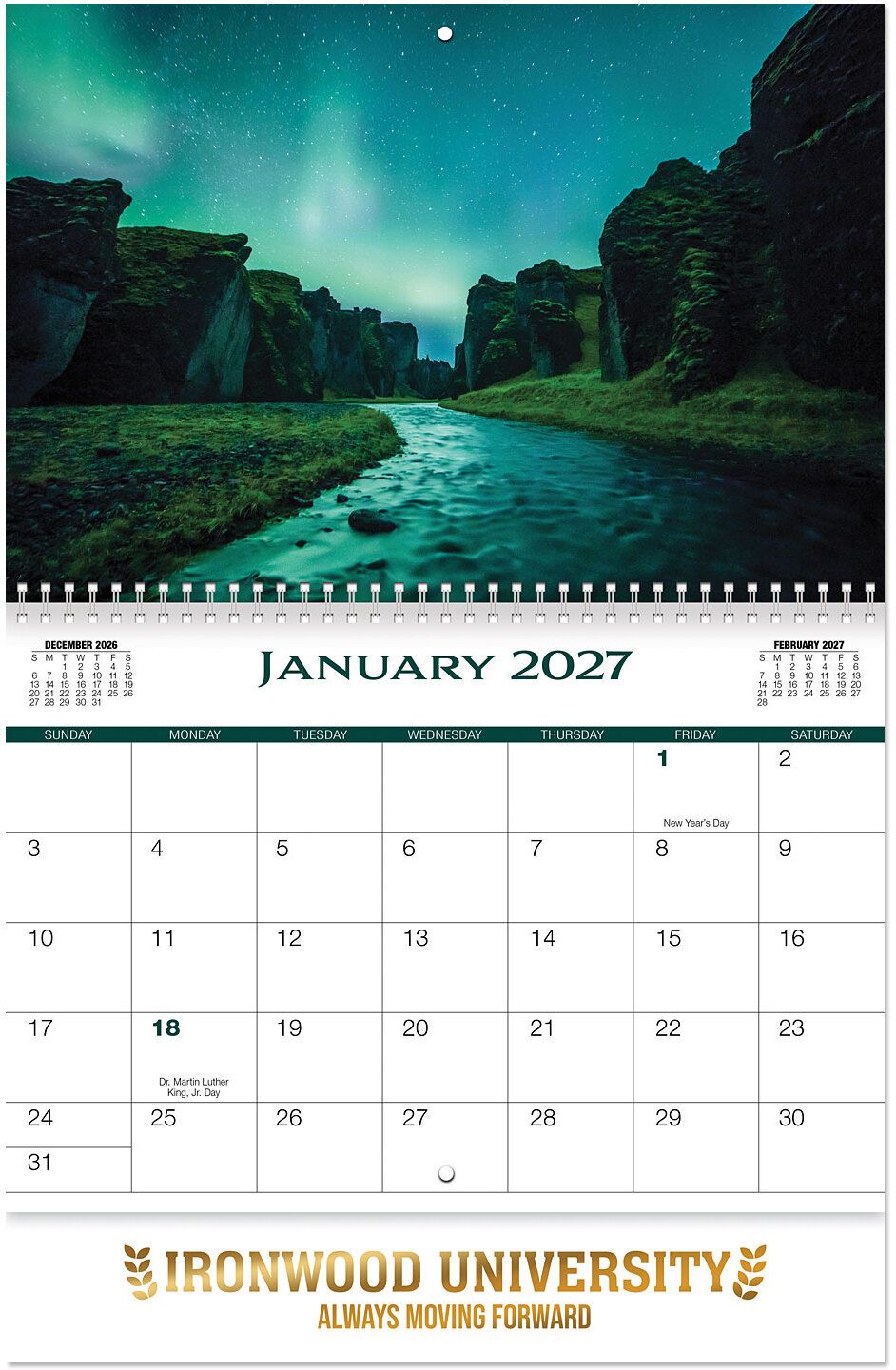 AMAZING NATURE SPIRAL WALL CALENDAR 5
