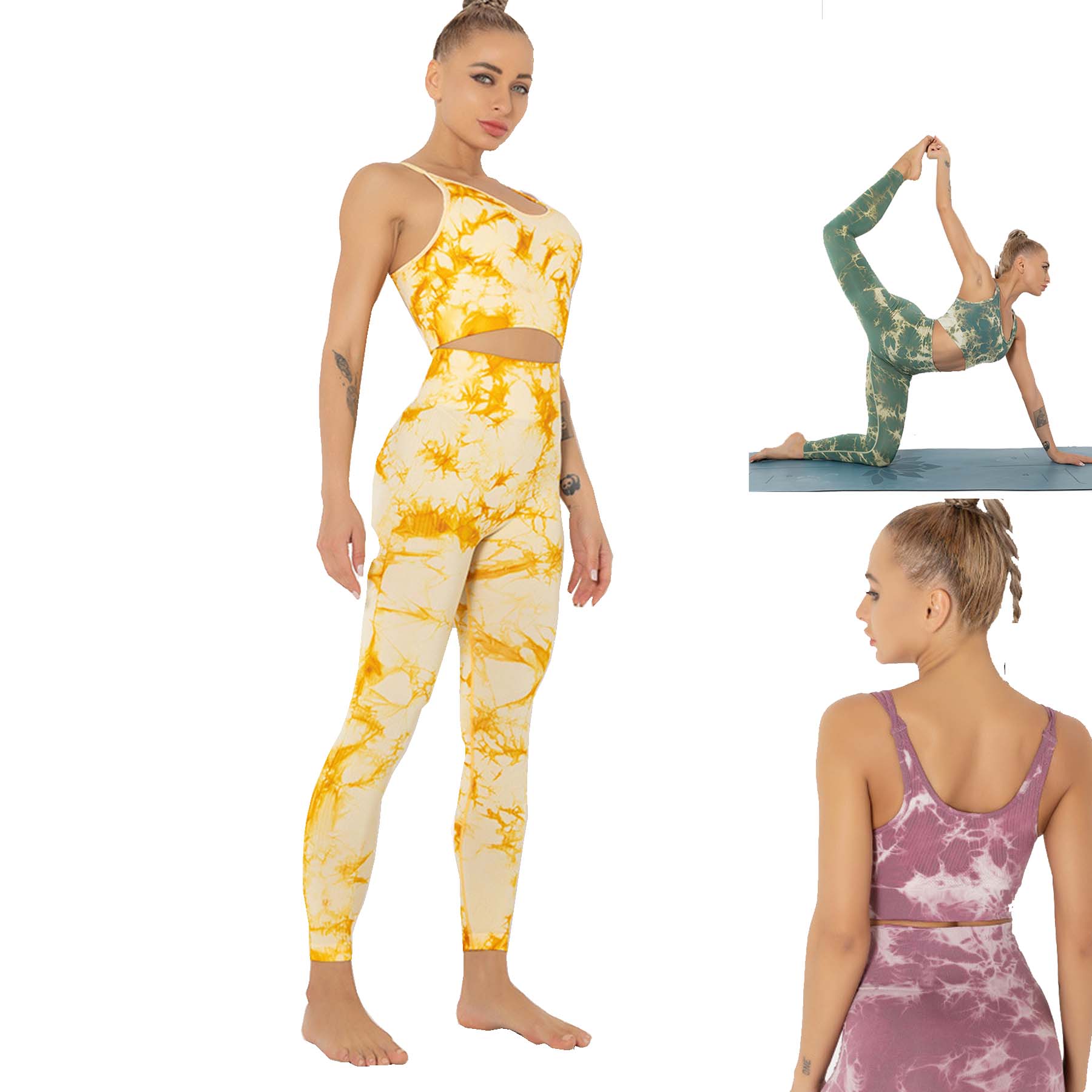 Styling Tie Dye Yoga Sport Clothing Sets 2PCS 2
