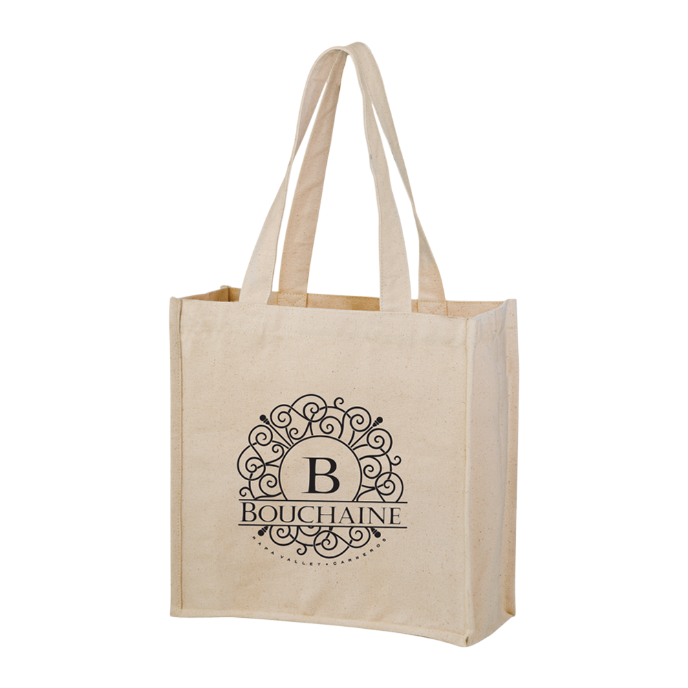 2-Bottle Heavy Cotton Canvas Grocery Tote 2