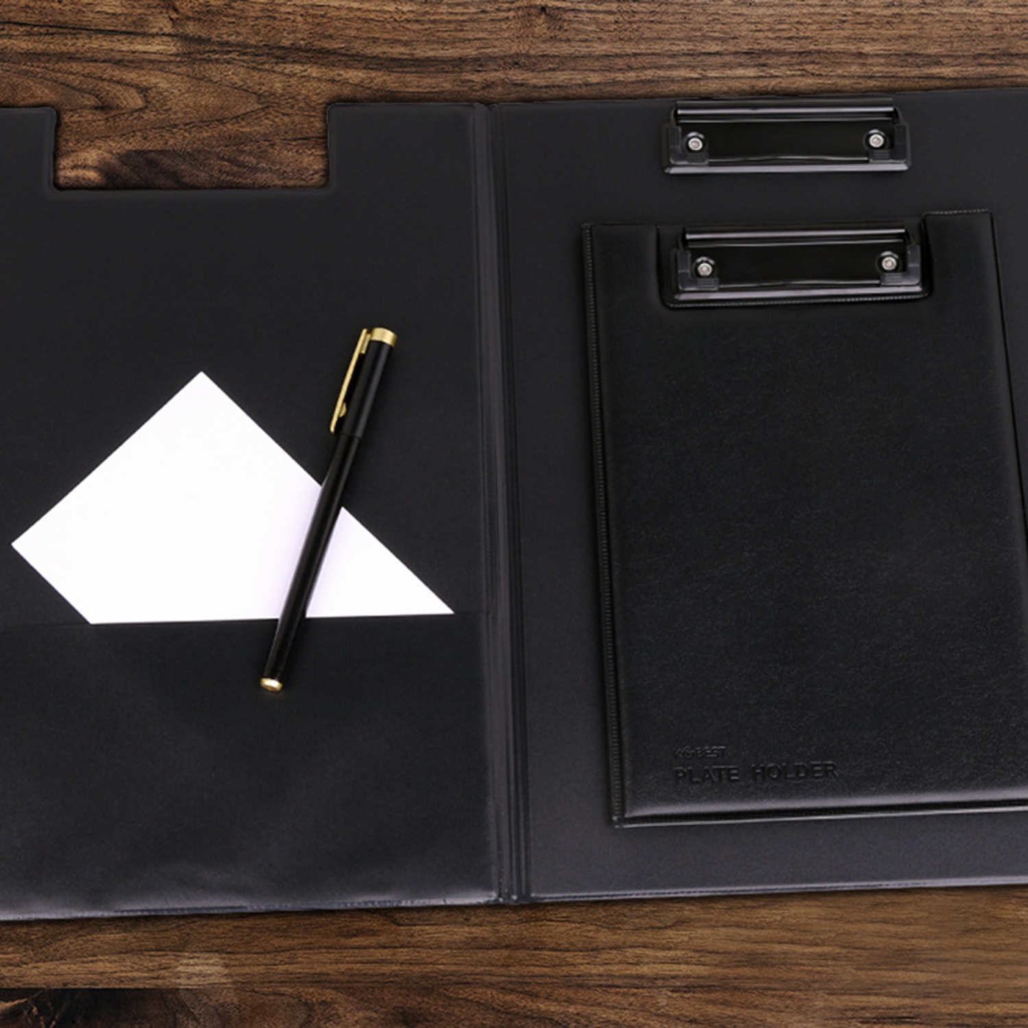 Office Business Leather A4 Clip File FolderFolio Clipboard 4