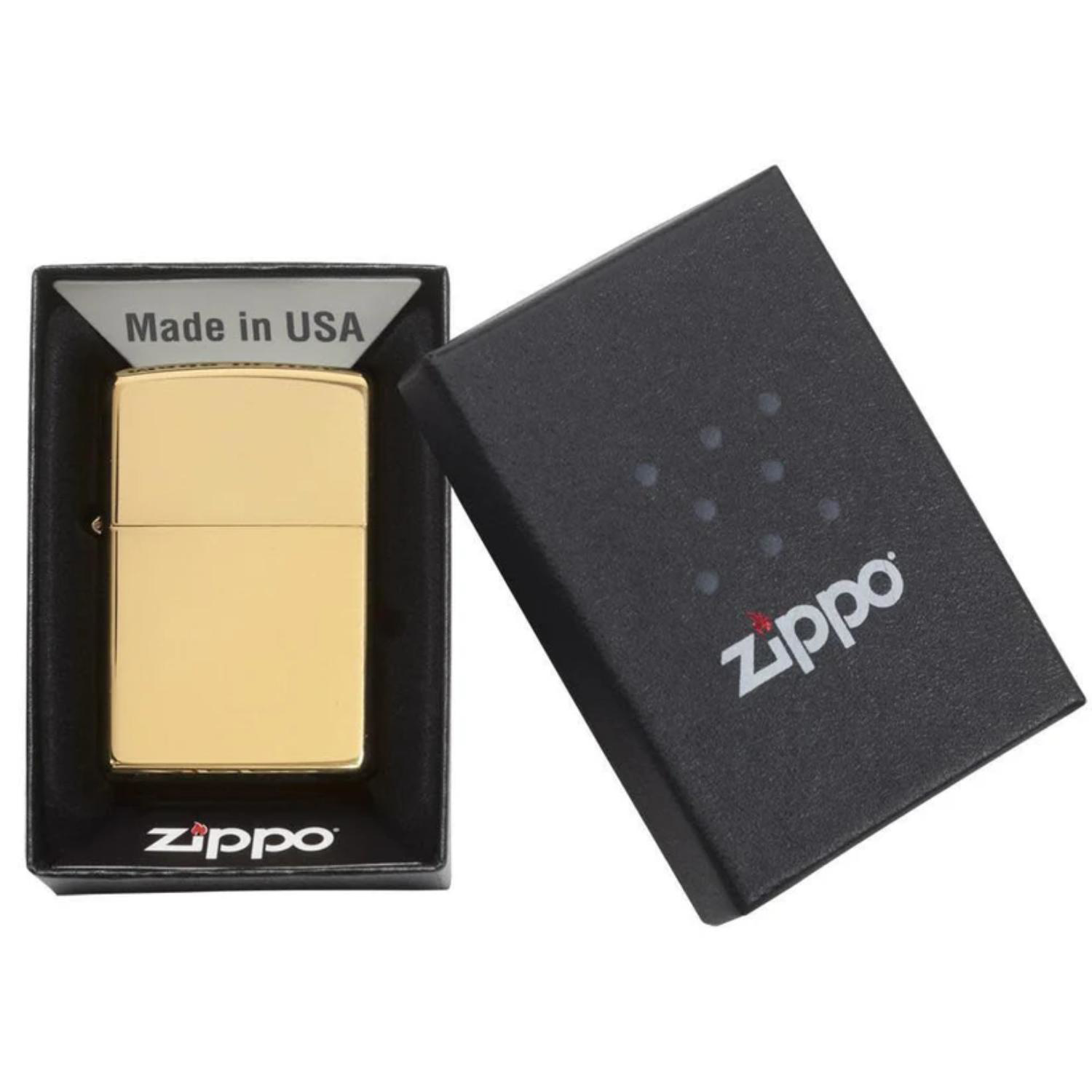 Zippo® USA-Made Windproof Classic High Polish Brass Lighter 3
