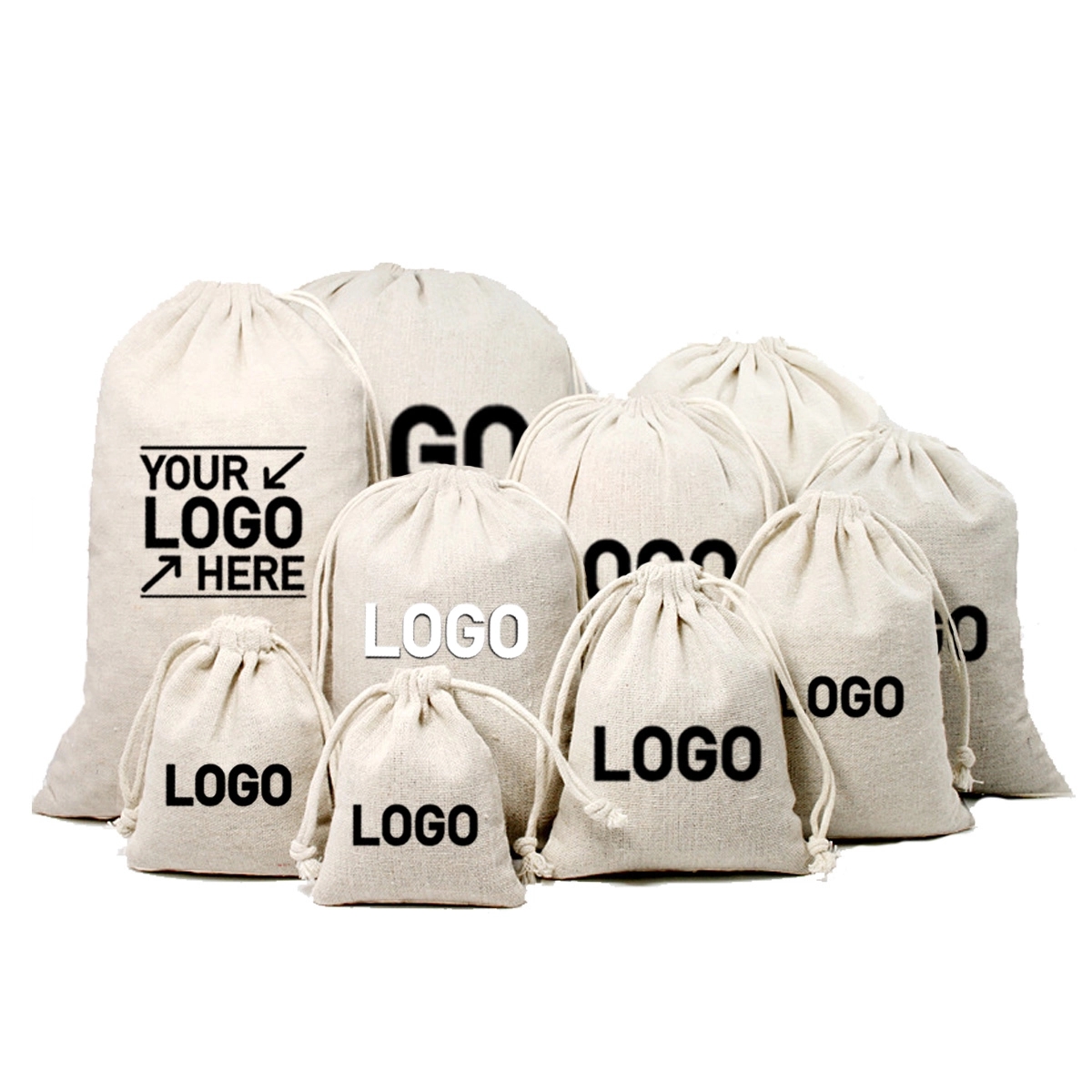 Drawstring Linen Pouch Bag 2