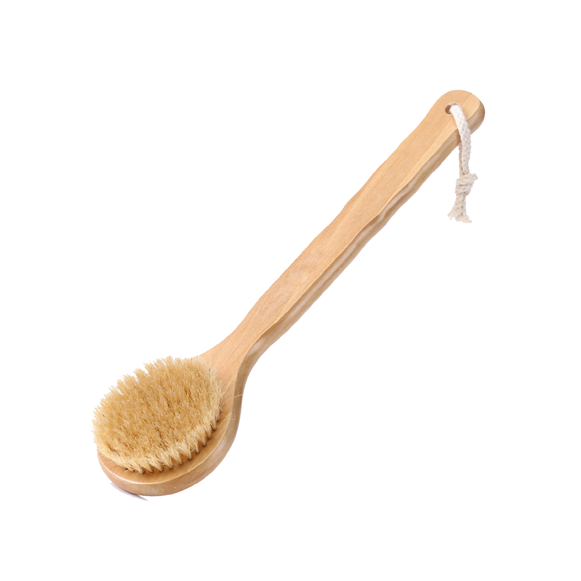Natural Bristle Bath Brush With Long Wooden Handle 13" Length X 3.35" Width X 0.98" Heig 3