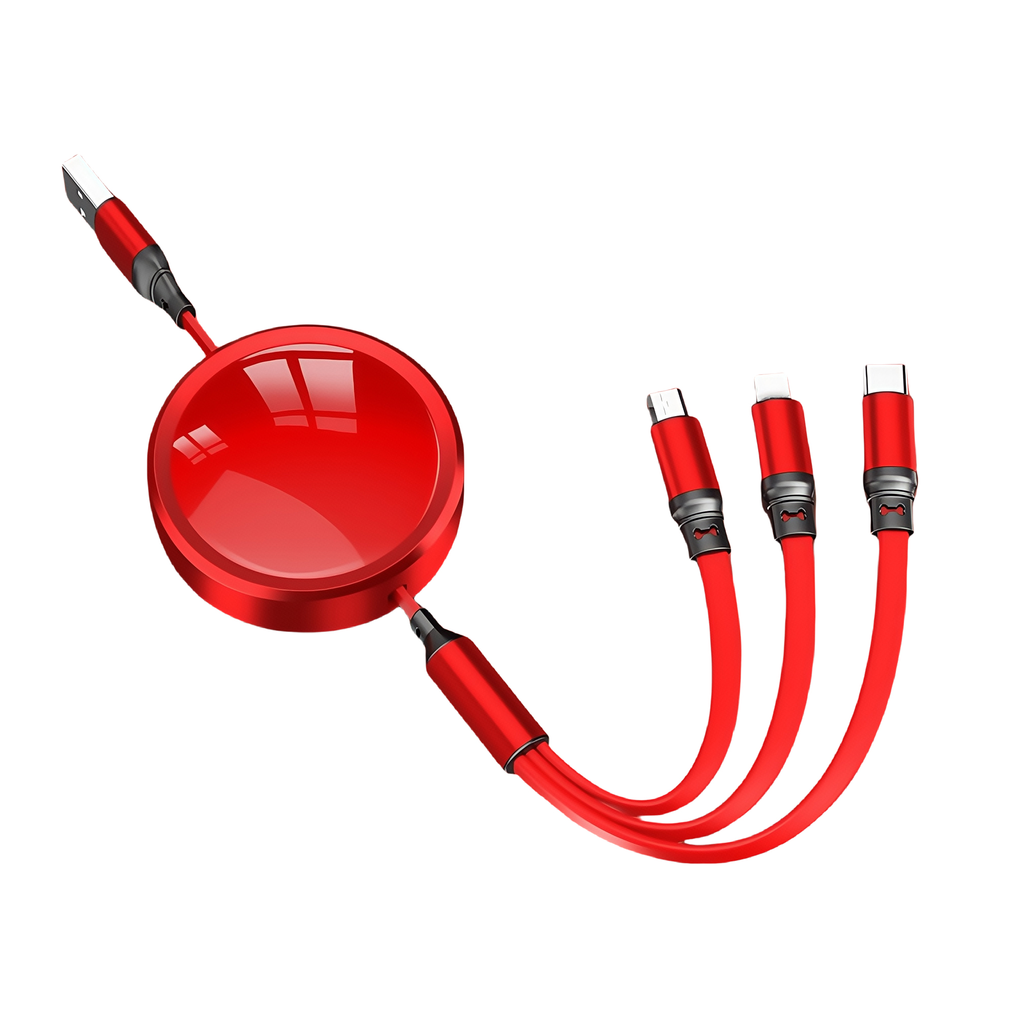 Retractable 3-in-1 Fast Charging Cable with 4-Level Adjustable Length, Tangle-Free Design 10