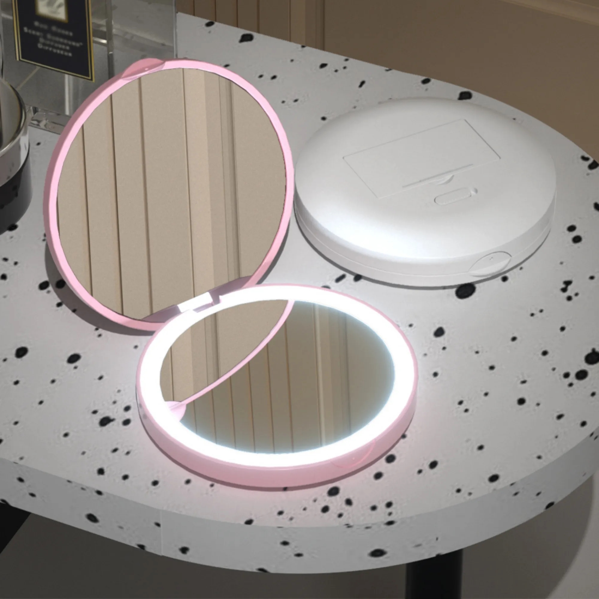 Dual-Sided LED Folding Makeup Mirror 2