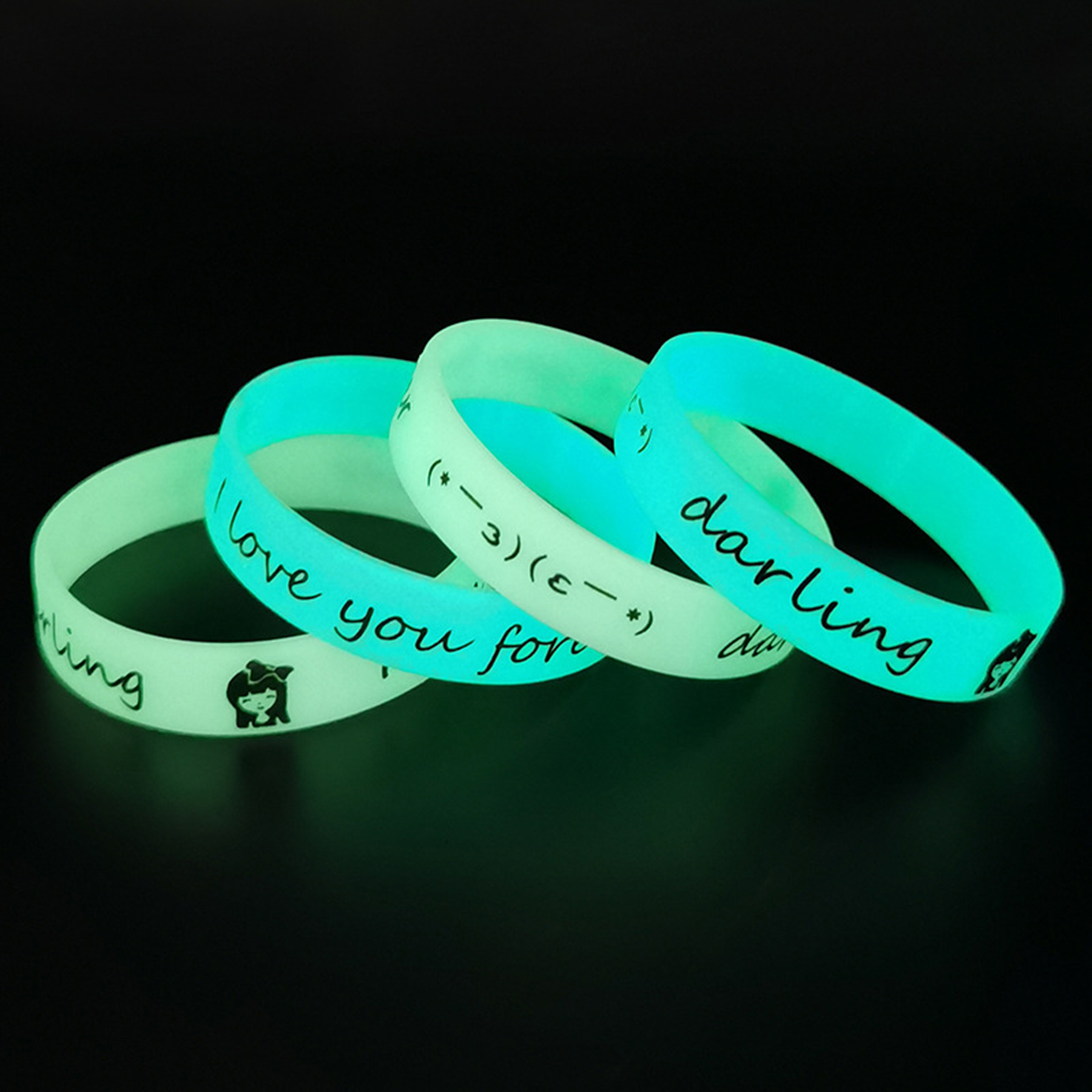 Solid Luminous Color Blank Silicone Bracelets 3