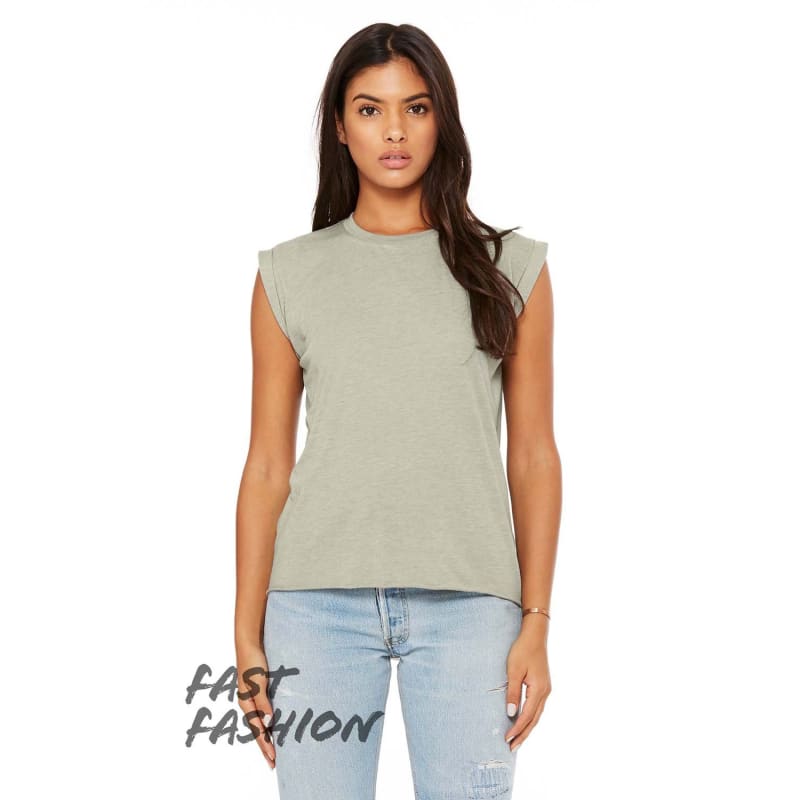 Bella + Canvas Ladies' Flowy Muscle T-Shirt With Rolled Cuff 45