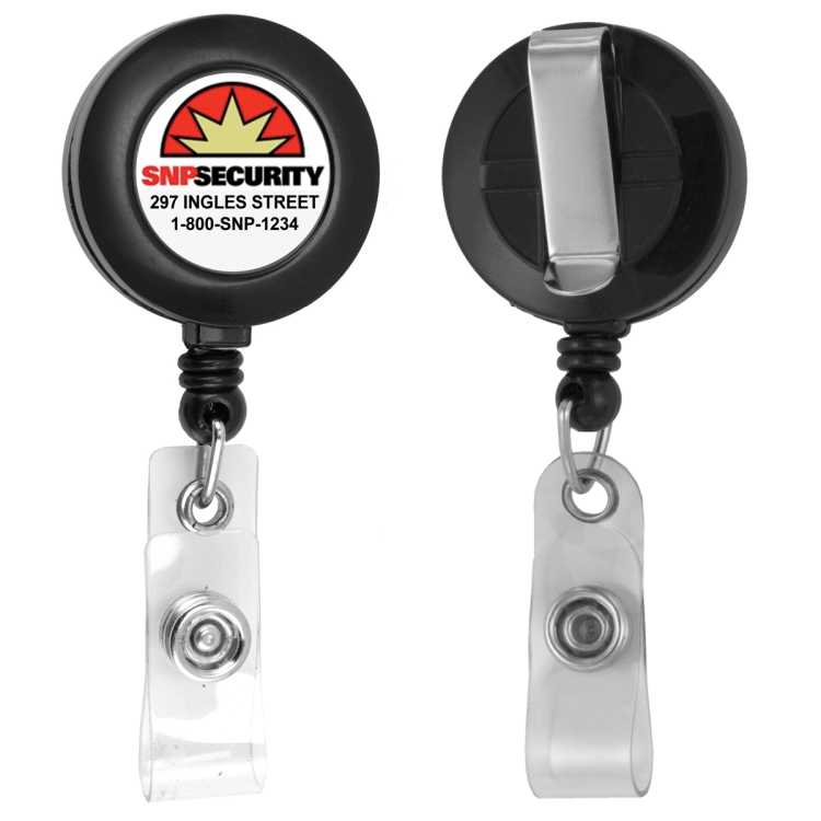 "Lorain VL" 30" Cord Round Retractable Badge Reel and Badge Holder with Metal Slip Clip Attachmement 12