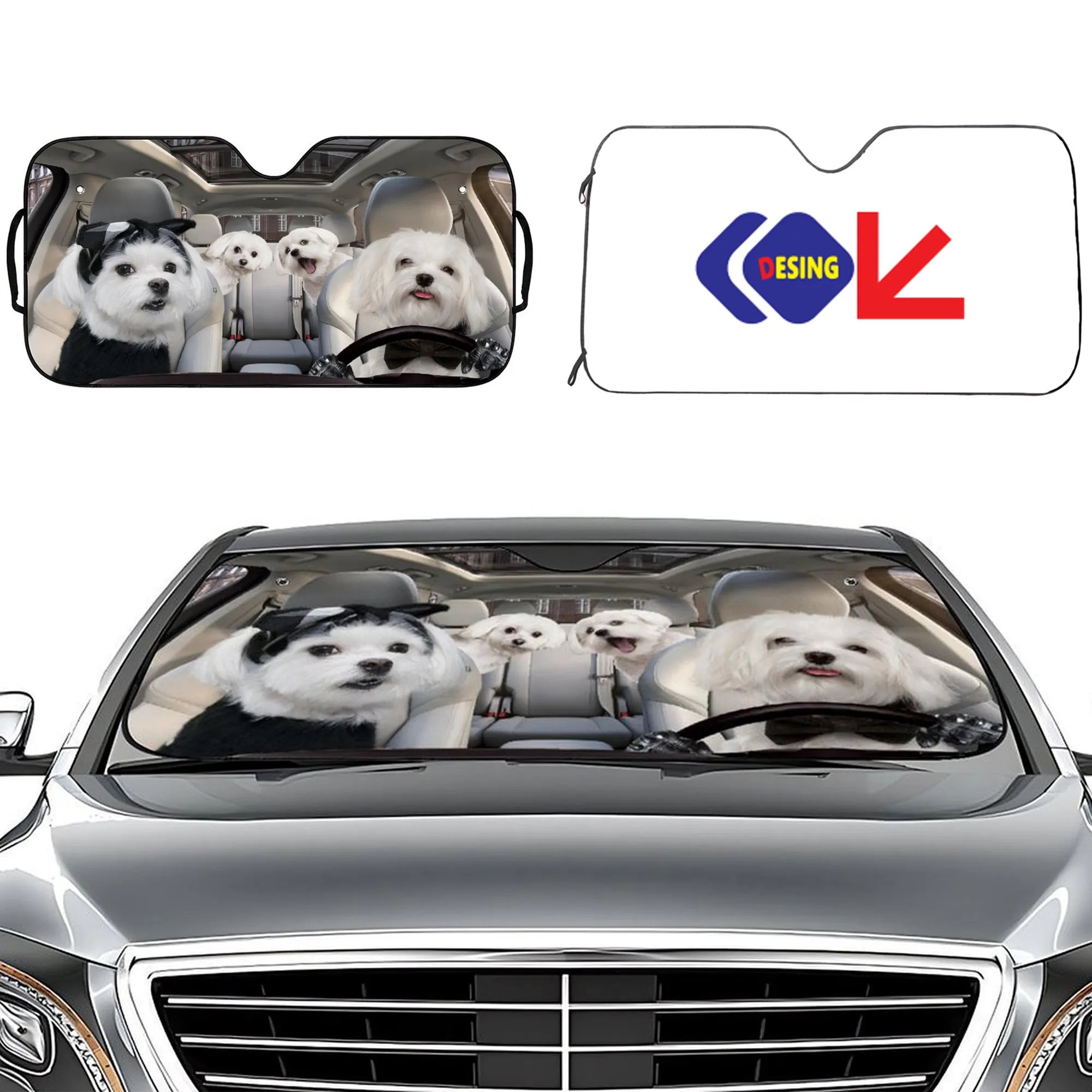 Custom Full Color Aluminum Foil Car Sunshade 2