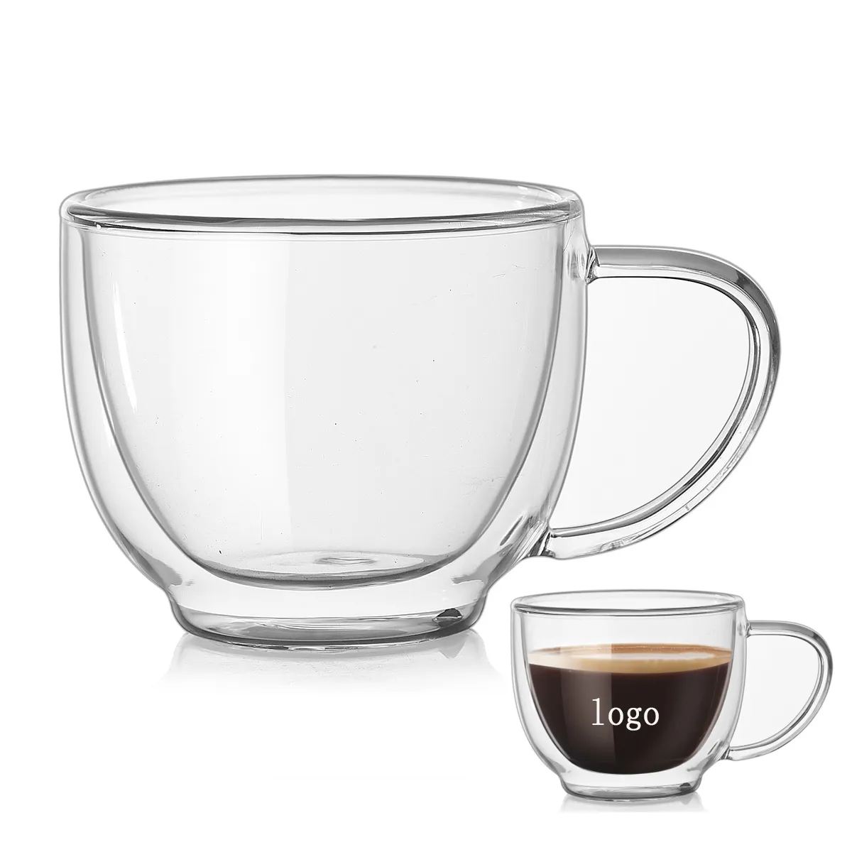 6.7oz  Clear Glass Coffe Mug 2