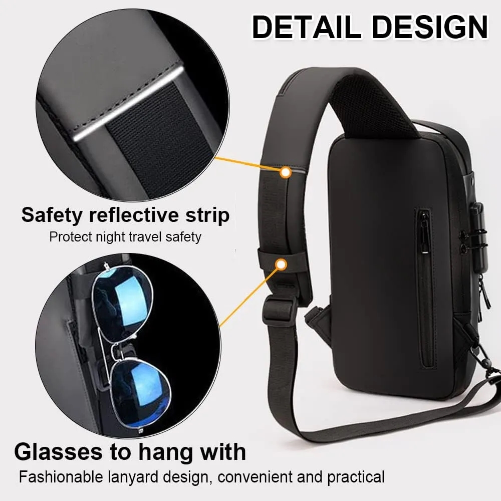 Technology USB Portable Outdoor Men's Cross-body Chest Bag 5
