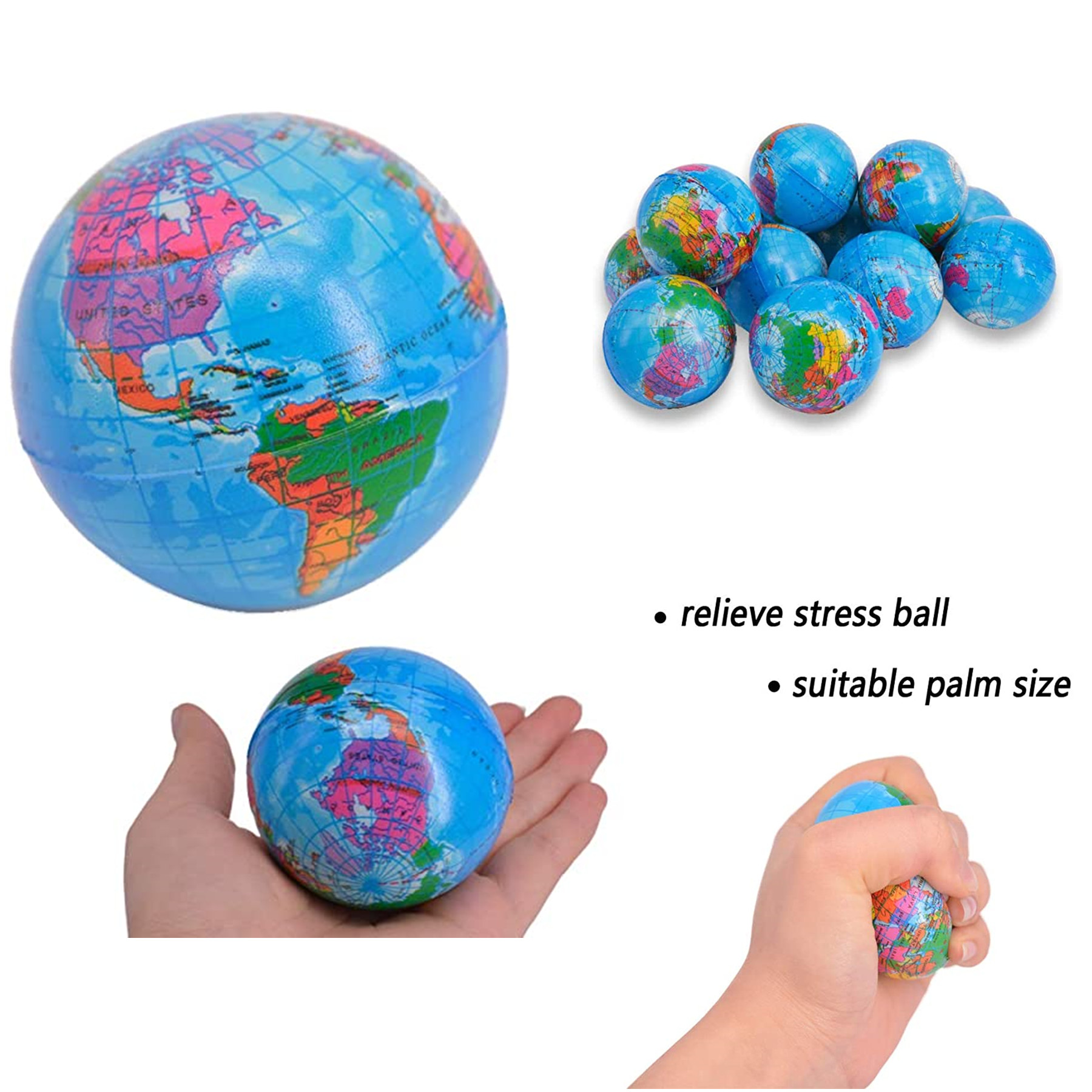 Squeezable Earth Map Stress Ball 1