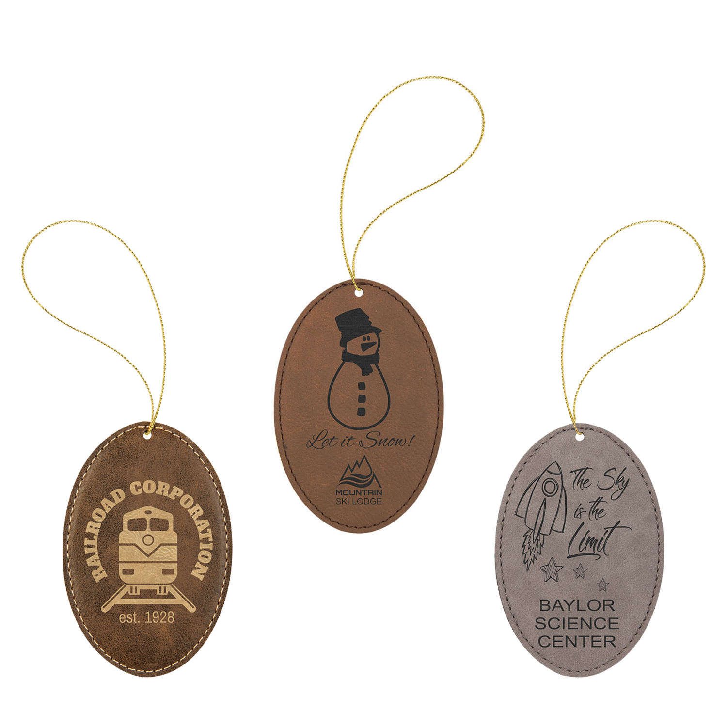 Oval Leatherette Ornament 2