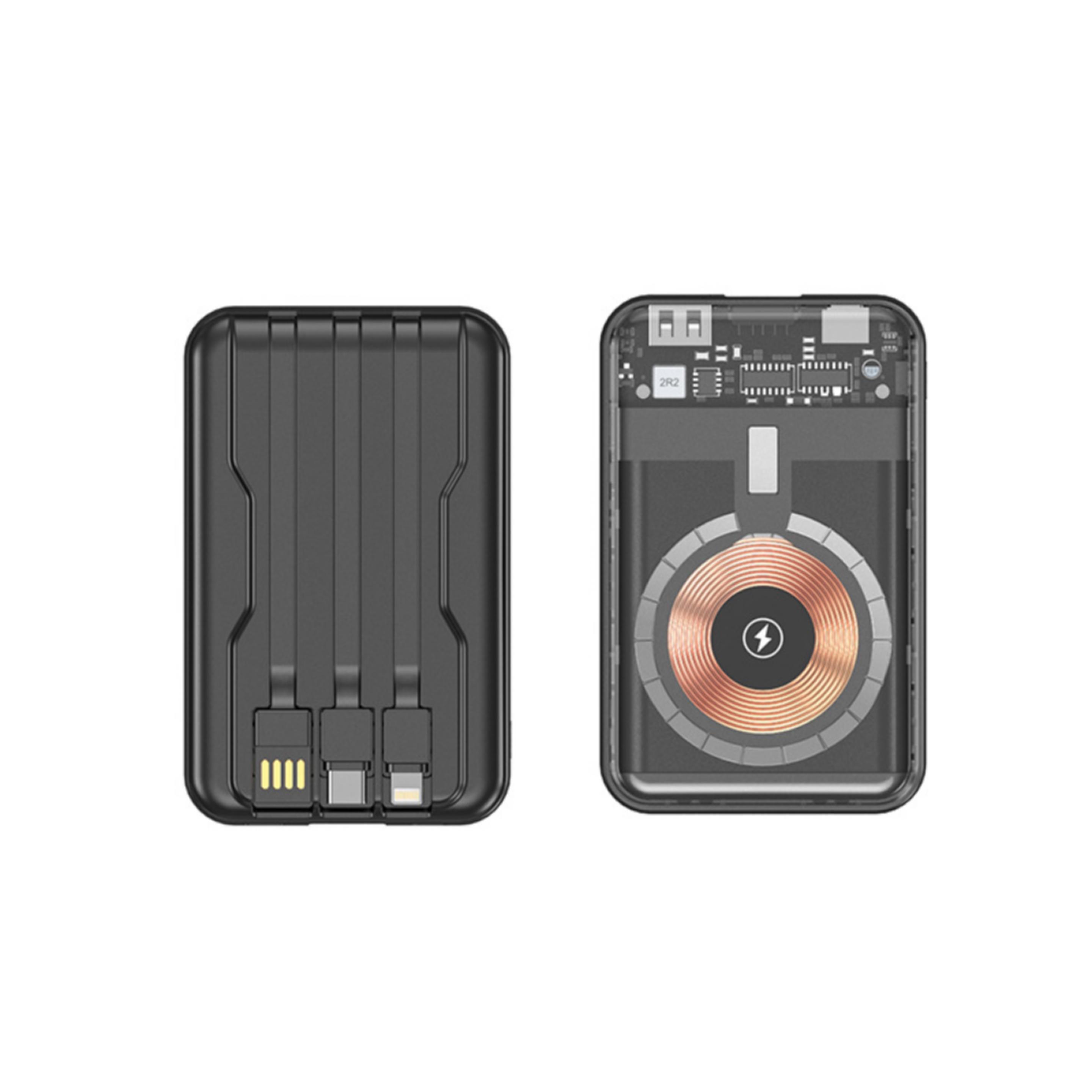Transparent power bank that can magnetically absorb the phone 3