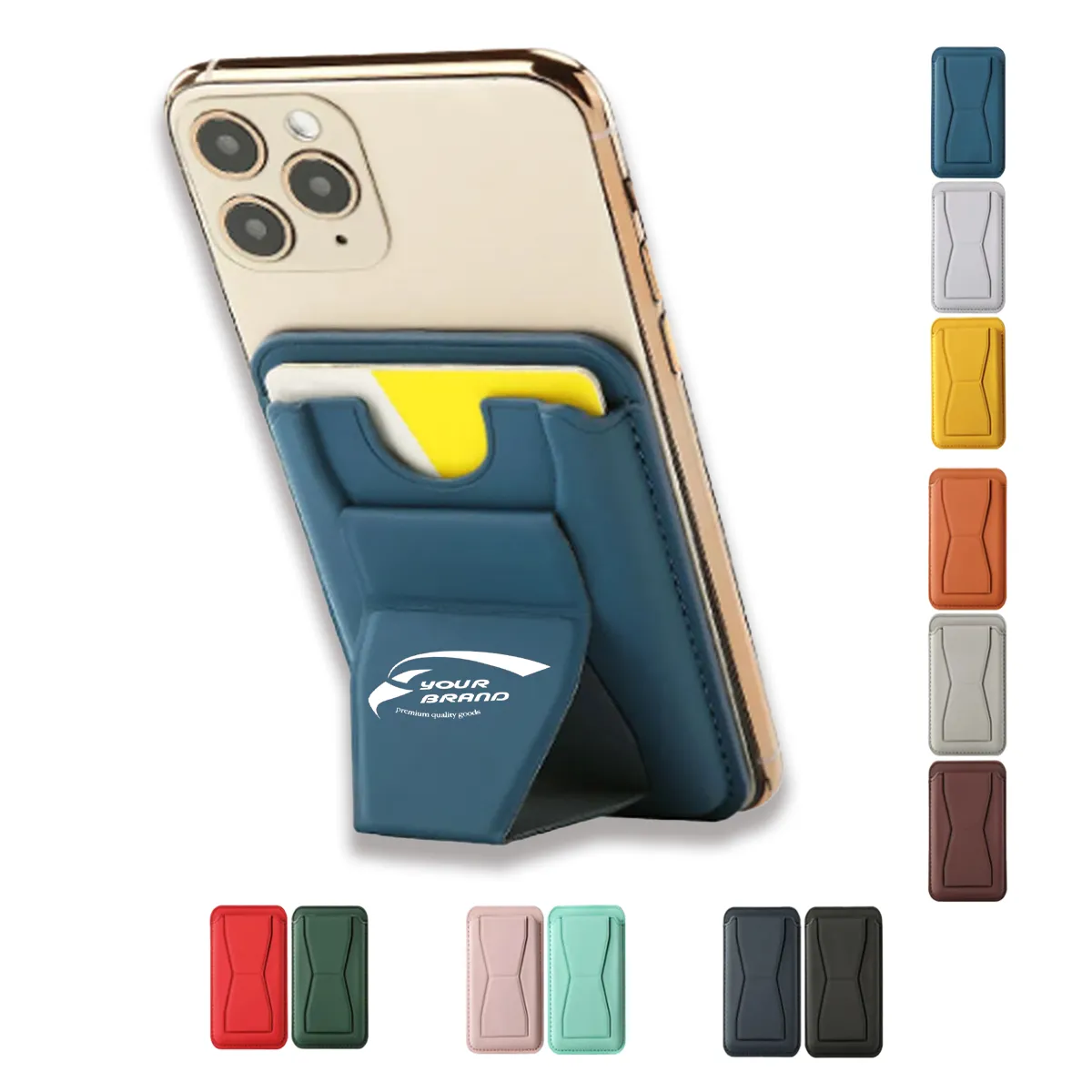 Magnetic Removable Leather Card Wallet With Phone Kickstand 4